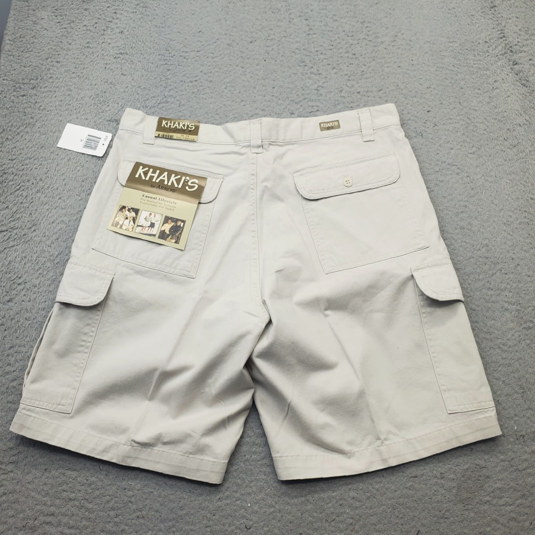 Arrow Arrow Khakis Mens 34W Tan Classic Fit Casual Cargo Pocket Shorts Mens 34 Tan Cargo Pocket 8.75 Inseam 100% Cotton Size US 34 / EU 50 - 2 Thumbnail