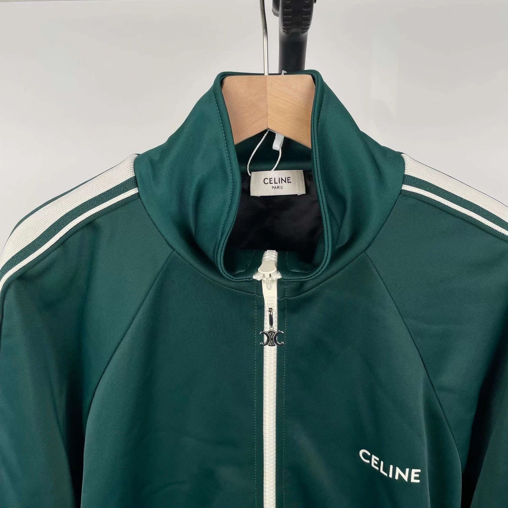 Celine Celine Polyester Green L Jacket 260419JCLXH22 Size US L / EU 52-54 / 3 - 3 Thumbnail