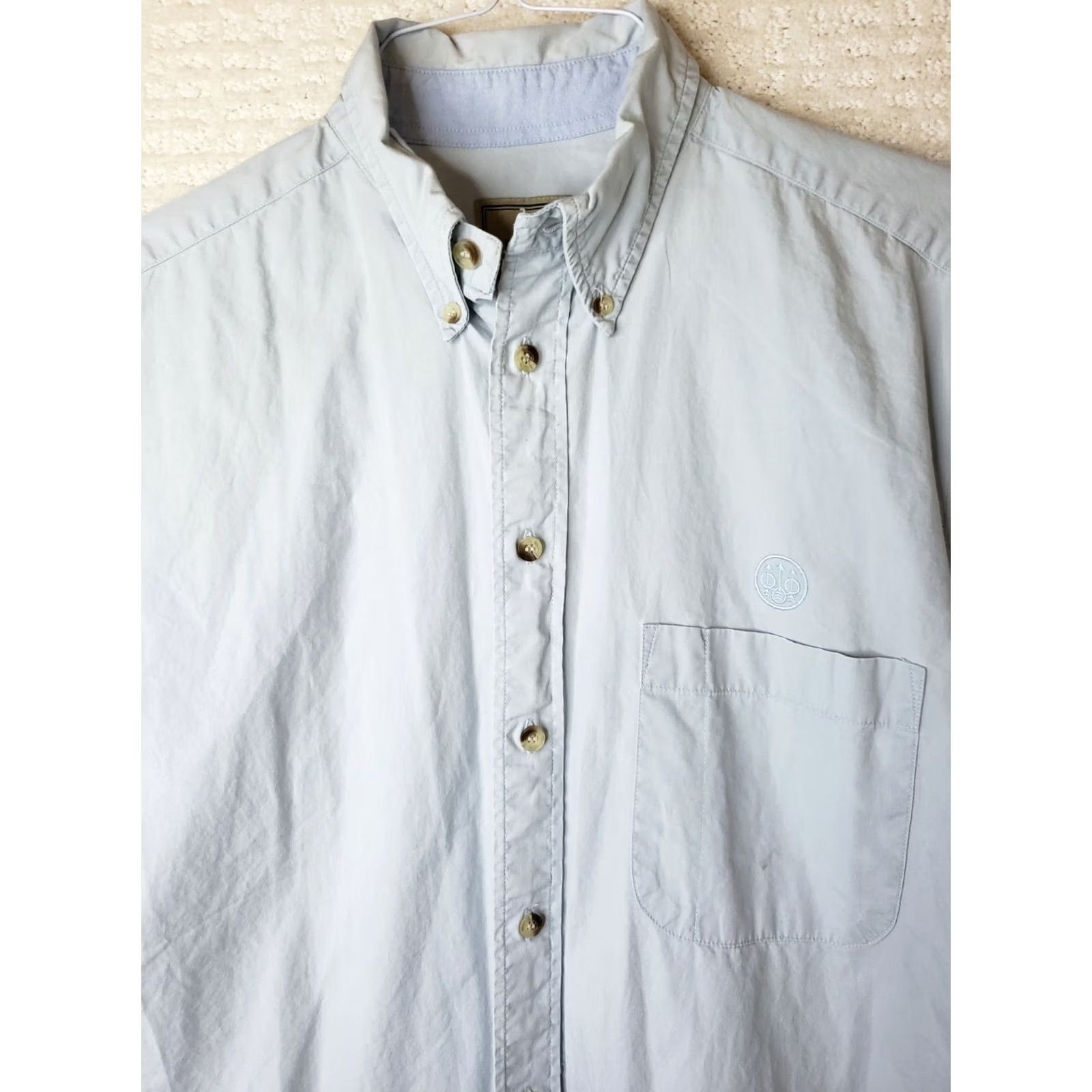 Vintage Beretta Shirt Button-Up Long Sleeve Blue M Casual, Button-Down Collared, Cotton, Lightweight, Pockets, Outdoor, Classic, Men’s Size US M / EU 48-50 / 2 - 3 Thumbnail