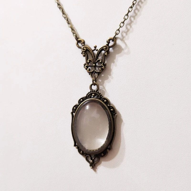 Other × Vintage Vintage Transparent Glass Pendant Necklace Size ONE SIZE - 1 Thumbnail