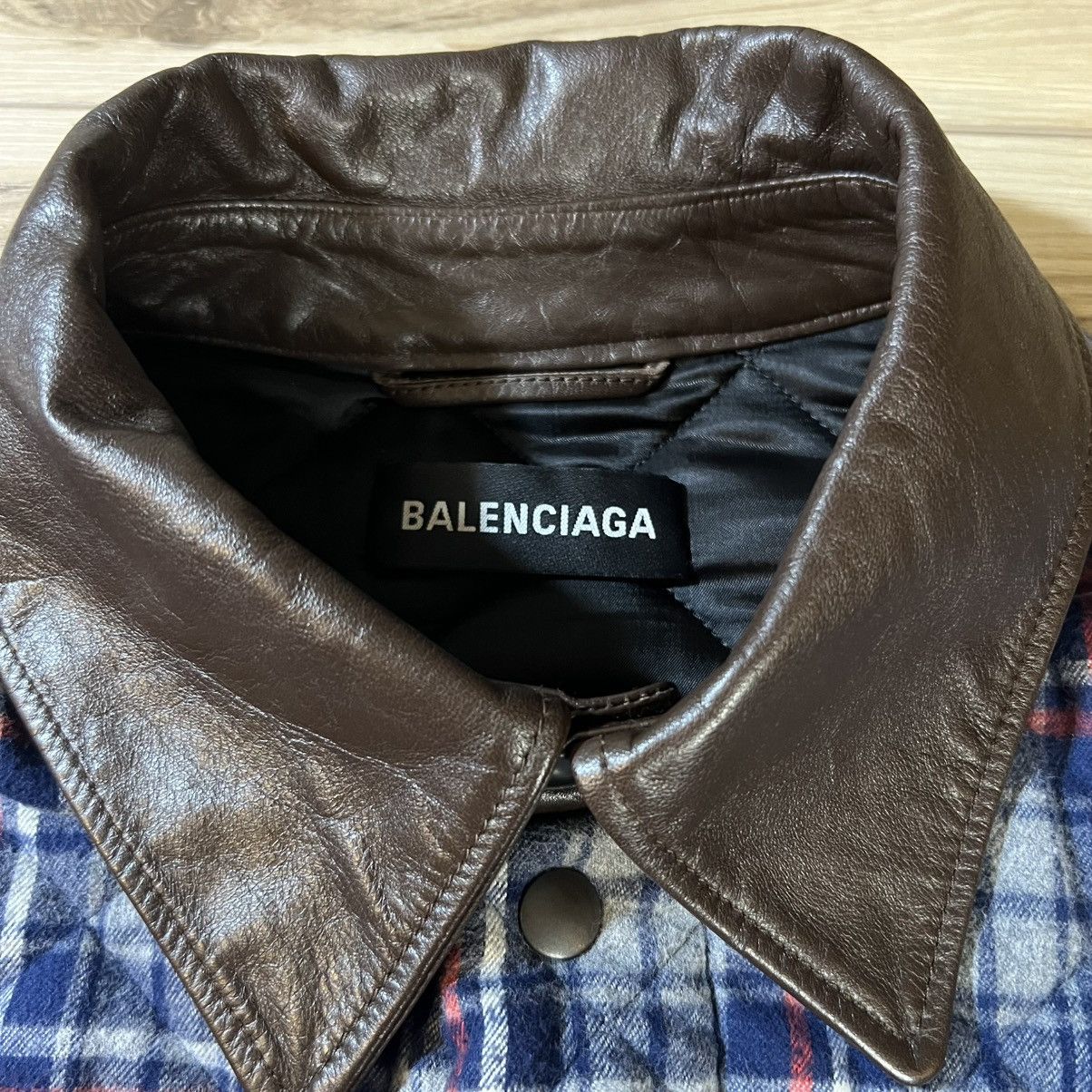 Balenciaga Balenciaga Twinset Plaid Leather Jacket FW18 (NO VEST) Size US L / EU 52-54 / 3 - 13 Thumbnail