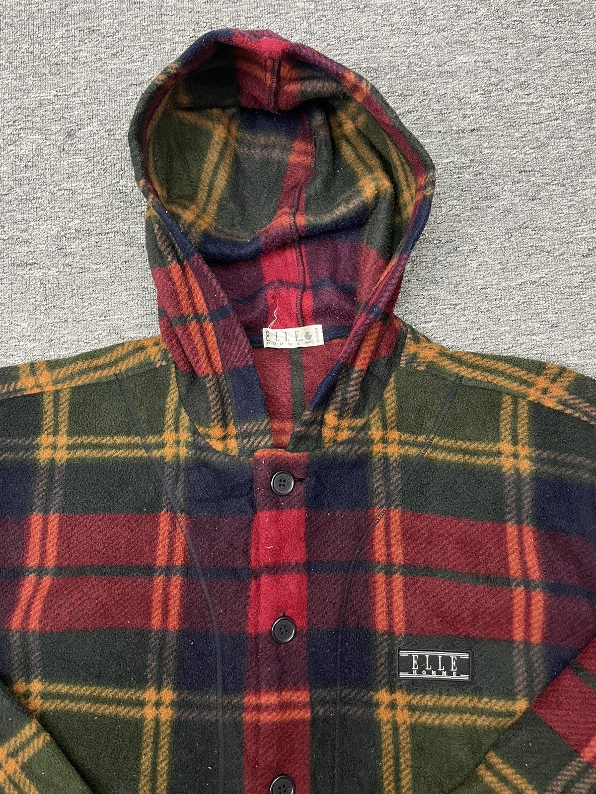 Japanese Brand Vintage ELLE PARIS Wool Flannel Hoodie Jacket Size US M / EU 48-50 / 2 - 2 Thumbnail