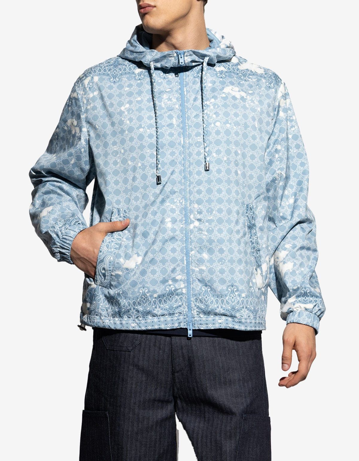 Amiri Amiri Ashley Blue Bleach Bandana Windbreaker Jacket Size US S / EU 44-46 / 1 - 2 Thumbnail