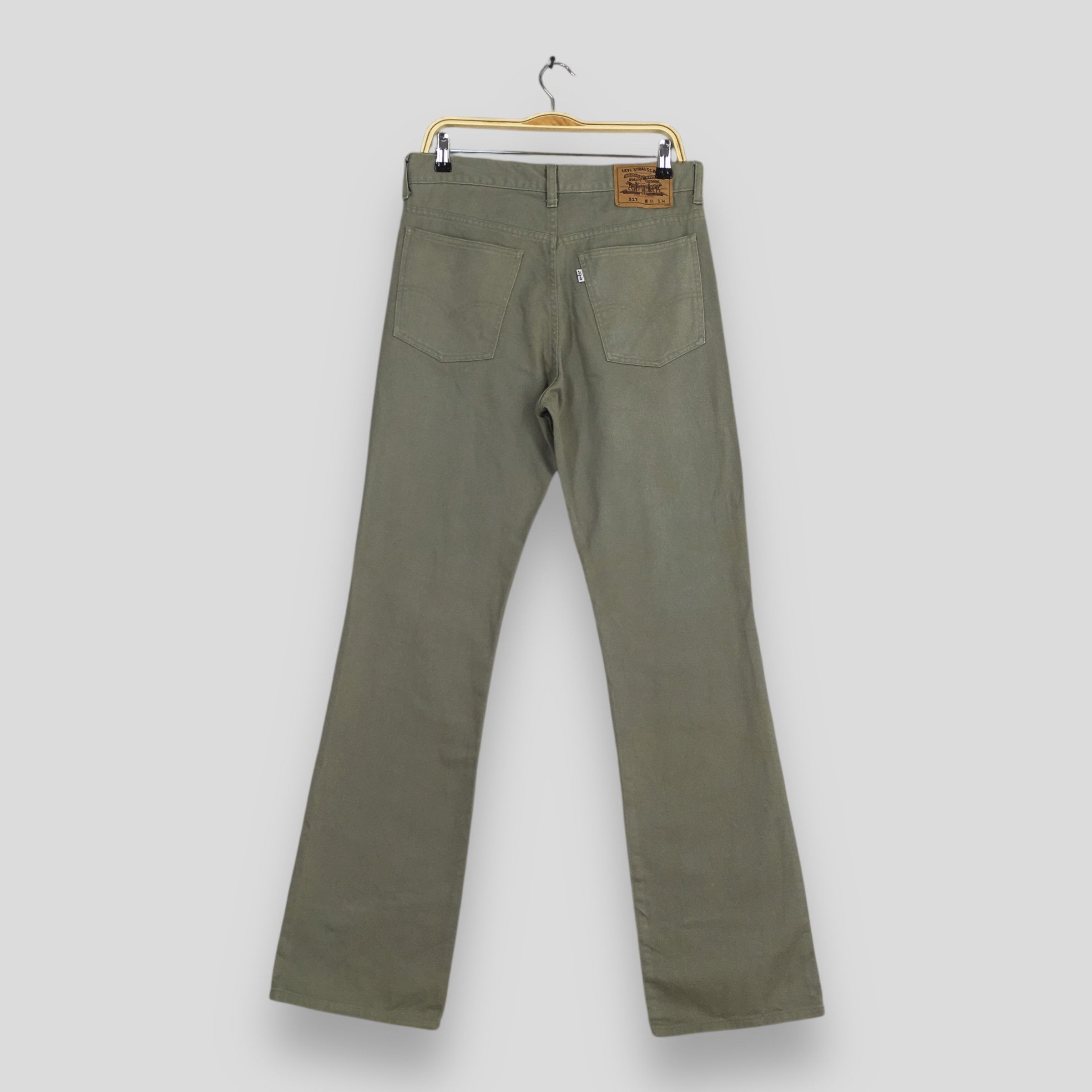 Levi's Size 31x33.5 Vintage Levi's 517 Bootcut Olive Pants S1898 Size US 31 - 7 Thumbnail