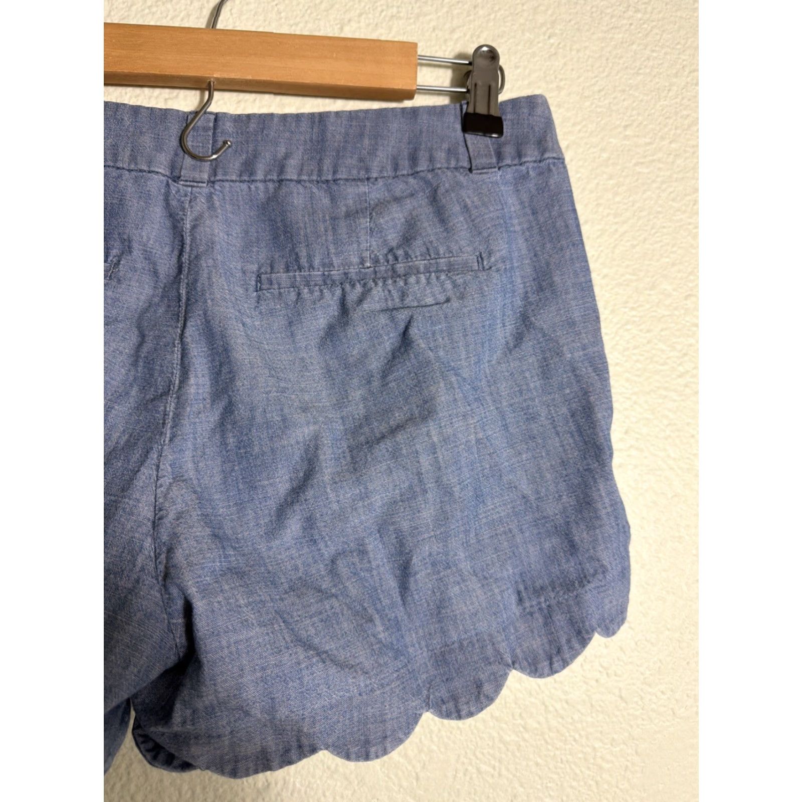 J.Crew J Crew Shorts Women Size 4 Denim Blue Chambray Cotton 30x3.5 Size 28" / US 6 / IT 42 - 6 Thumbnail