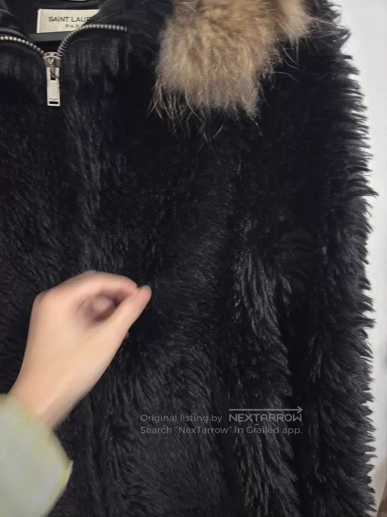 Saint Laurent Paris Saint Laurent Paris Raccoon Fur Collar Zippered Fur Coat Size US M / EU 48-50 / 2 - 3 Thumbnail