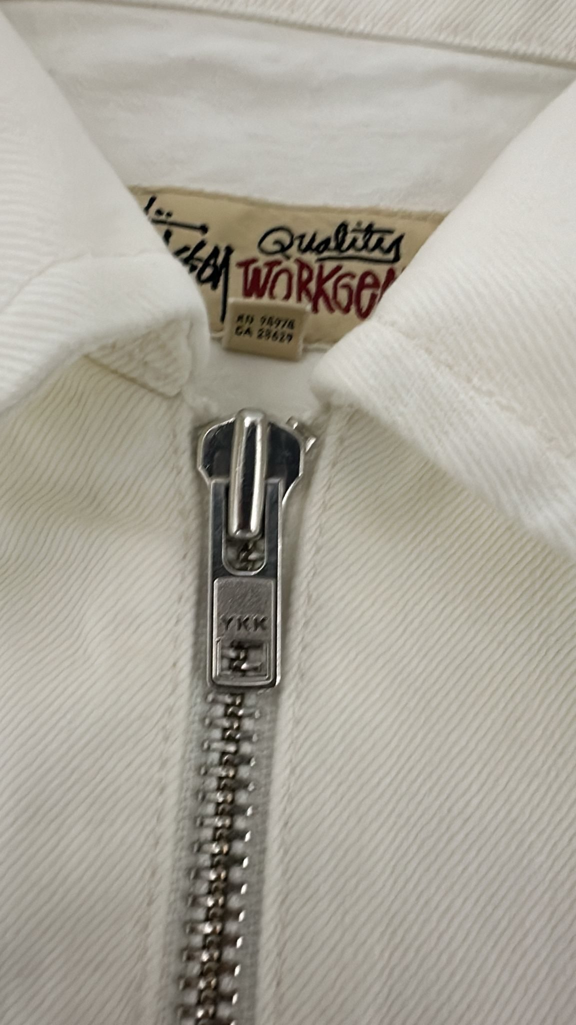 Stussy × Vintage Stussy HO23 Zip Work Jacket Denim White Size US M / EU 48-50 / 2 - 5 Thumbnail
