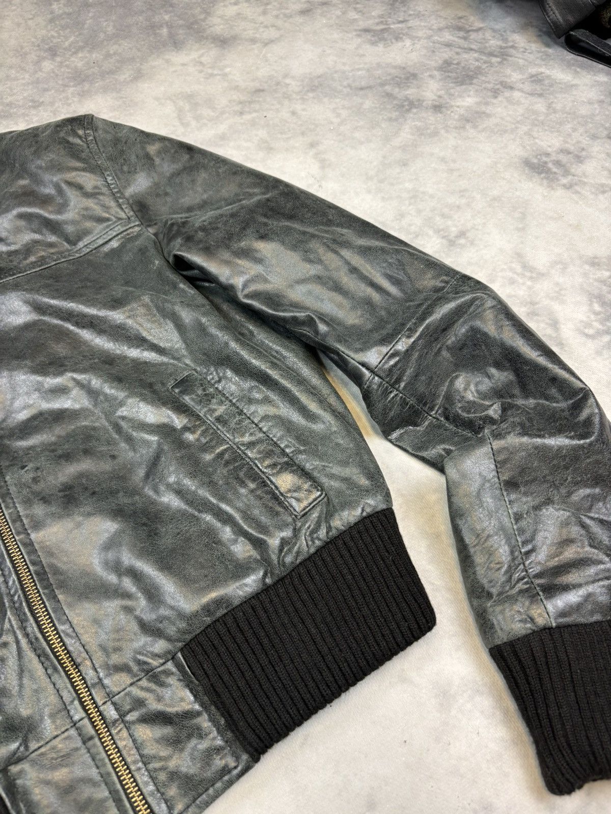 Japanese Brand Vintage leather bomber jacket Avantgarde Japanese archive Size L / US 10 / IT 46 - 4 Thumbnail