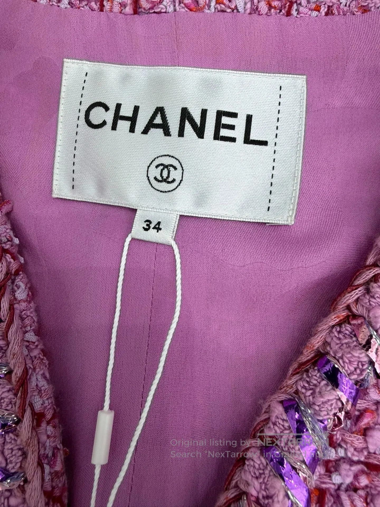 Chanel Chanel Pink Purple Knitted Long Vest. Size XXS / US 00 / IT 34 - 4 Thumbnail
