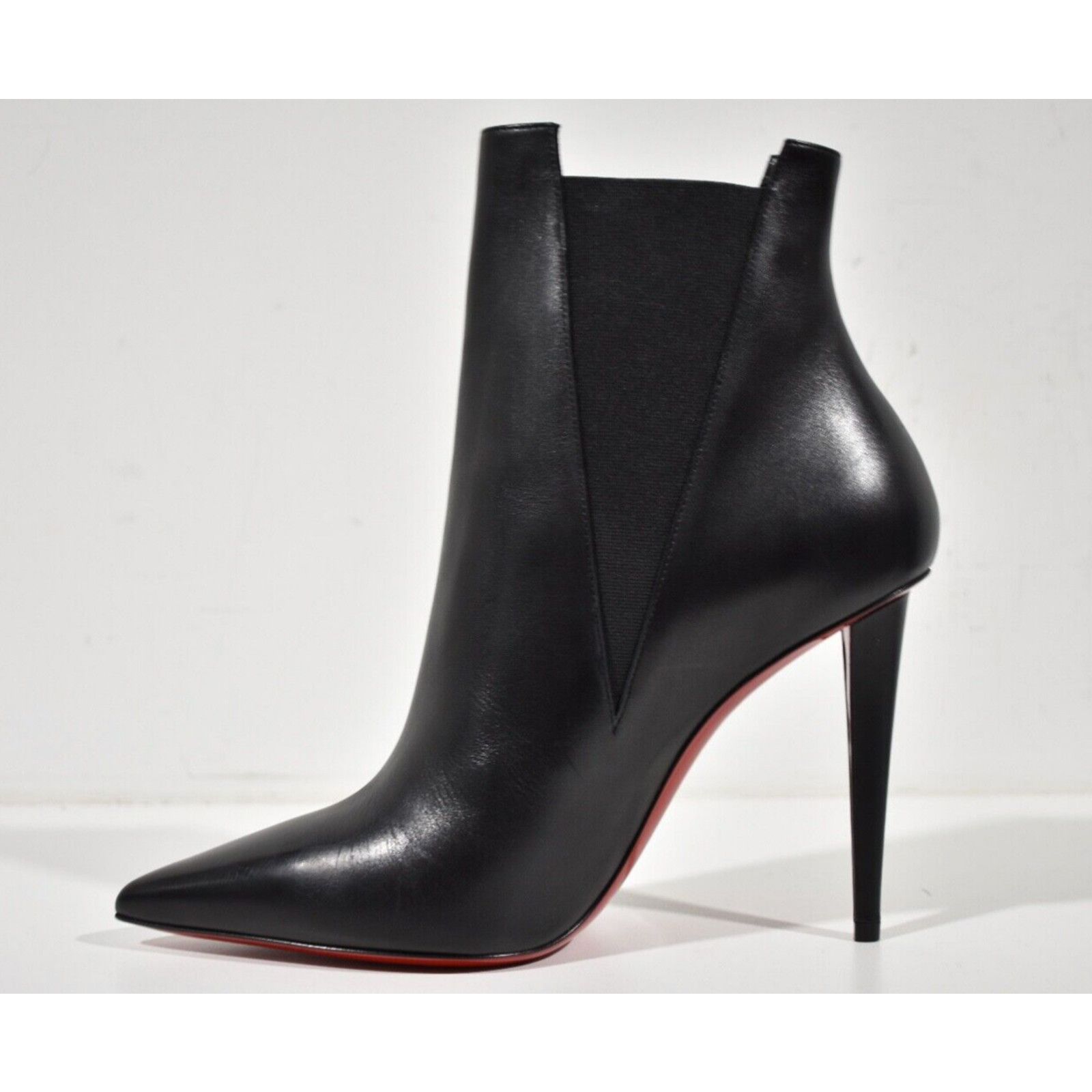 Christian Louboutin Astribooty 100 Black Calf Leather Ankle Heel Bootie 39.5 Size US 9.5 / IT 39.5 - 7 Thumbnail
