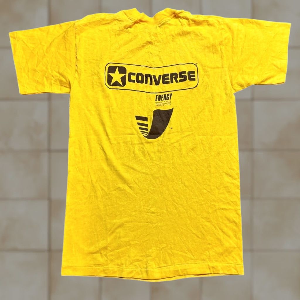 Converse VINTAGE Converse 80s Energy Wave Shirt Mens XL Basketball Single Stitch Yellow Size US XL / EU 56 / 4 - 1 Thumbnail