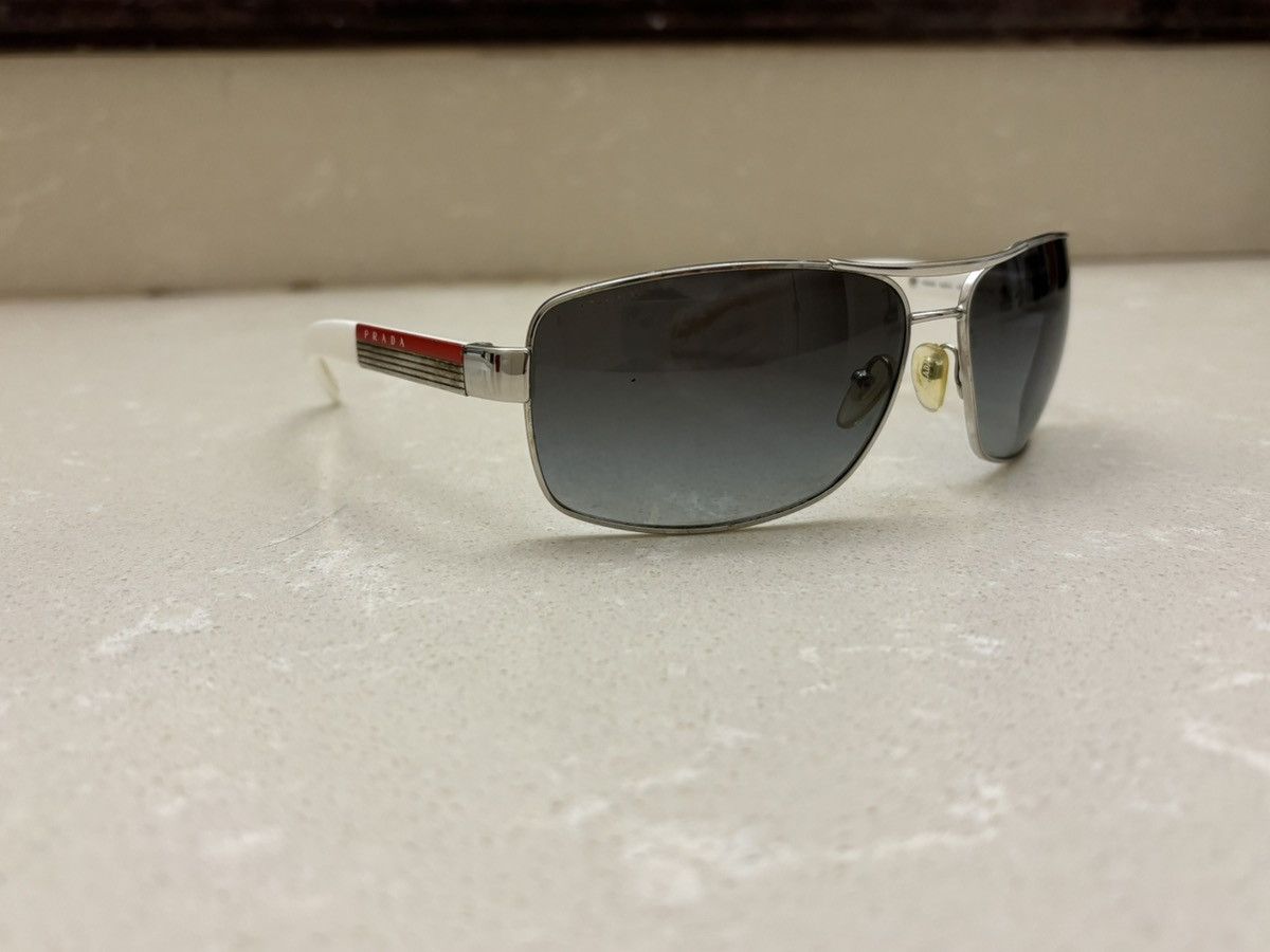 Prada Prada Linea Rossa PS54IS Rectangle Sunglasses White Size ONE SIZE - 7 Thumbnail