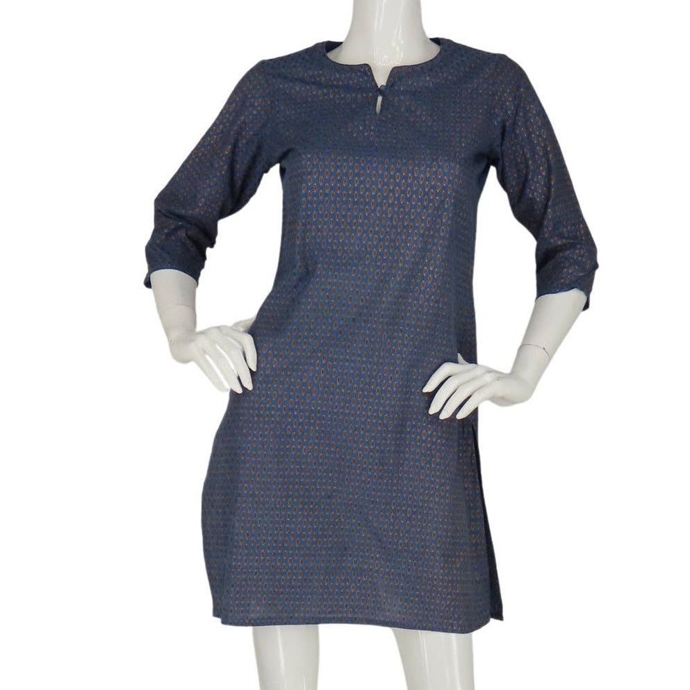 Vintage Vintage Fabindia Indigo Boho Kaftan Dress Size XS / US 0-2 / IT 36-38 - 2 Thumbnail