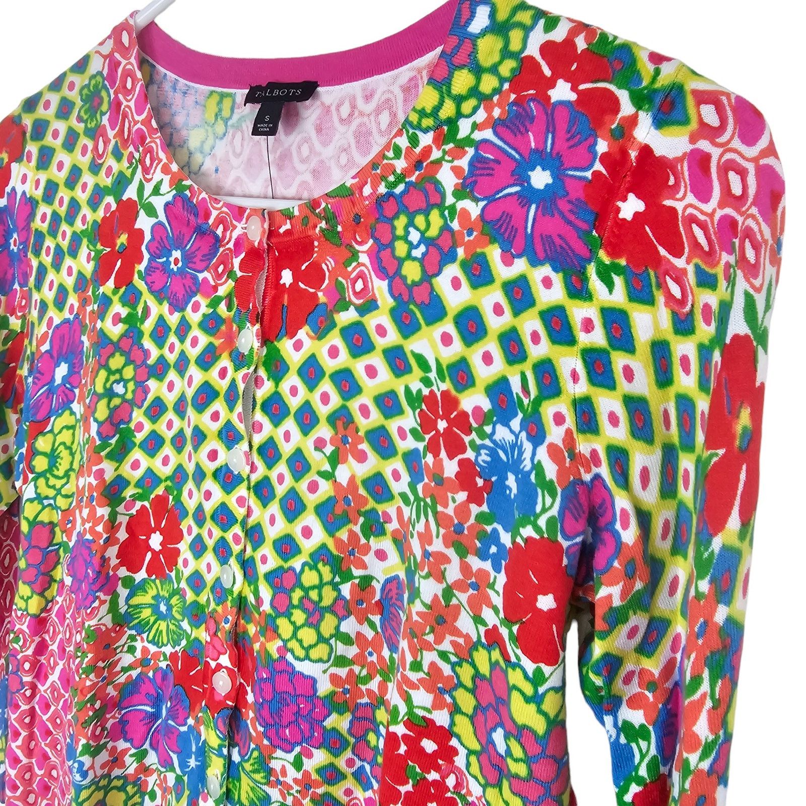 Robert Talbott Talbots Womens Floral Sweater Size S Crewneck Abstract Size S / US 4 / IT 40 - 5 Thumbnail