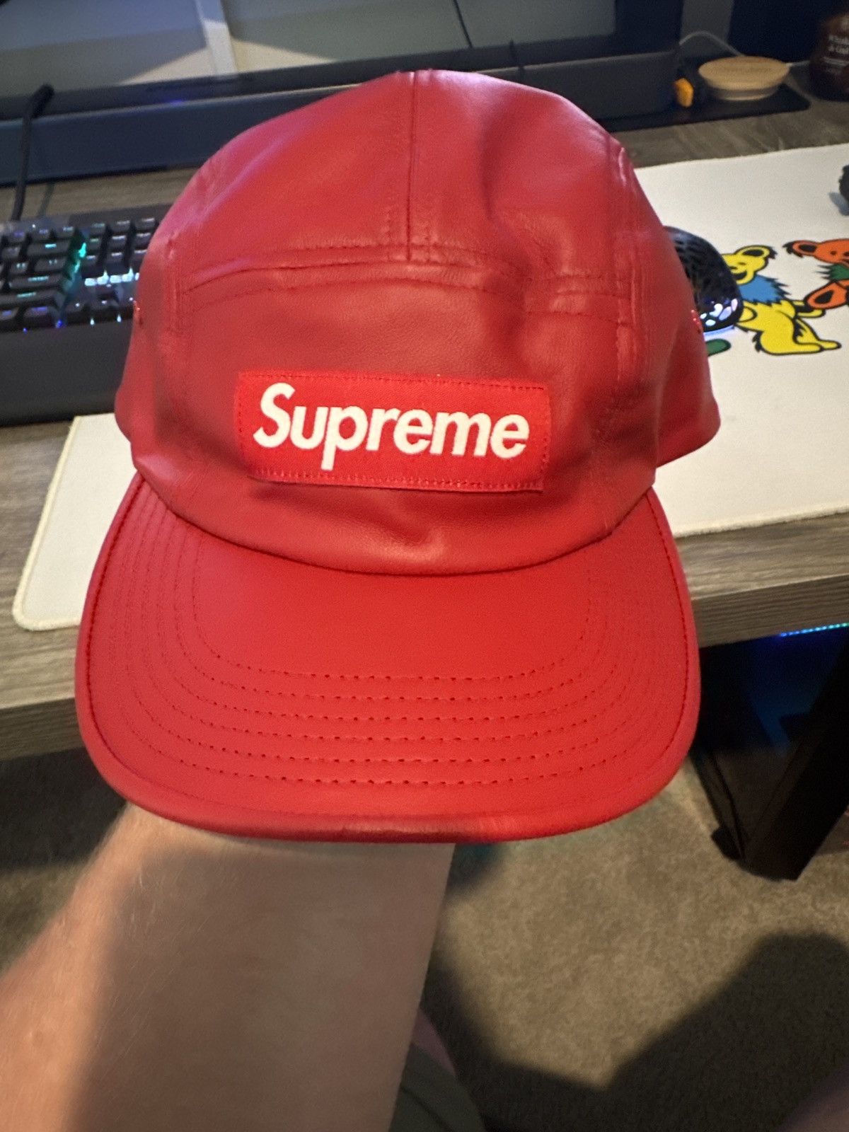 Supreme Supreme leather Camp Cap Size ONE SIZE - 1 Thumbnail