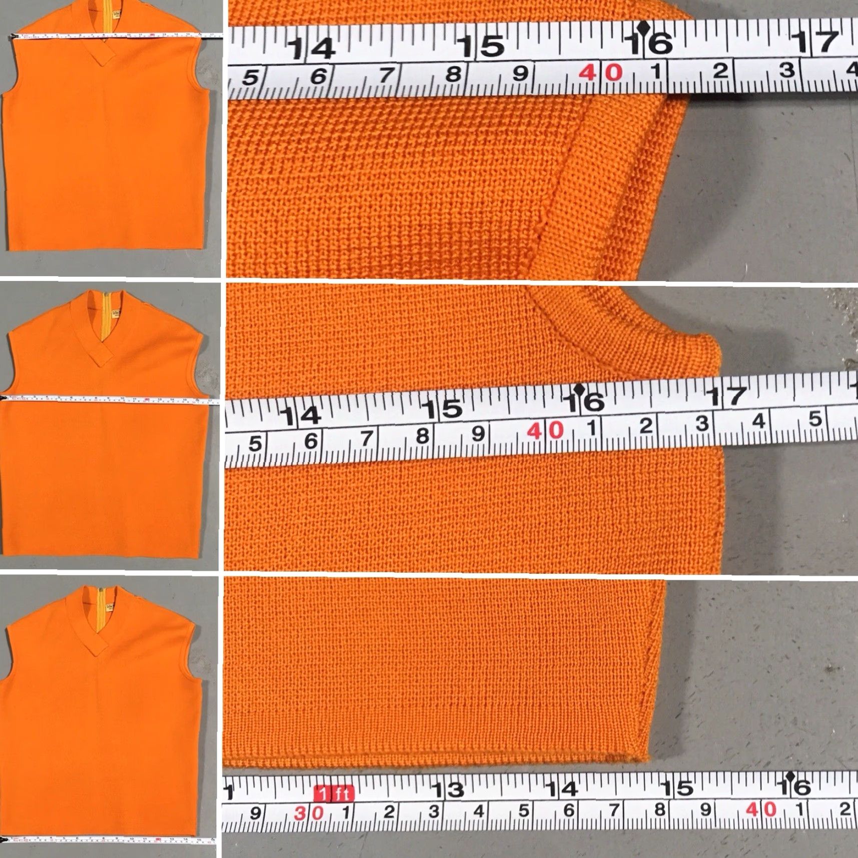 Vintage VINTAGE silan TREVIRA 2000 Made In Italy Texturized Polyester Sleeveless Top 60s Orange Women Womens Mod GoGo 1960s Shirt Size L / US 10 / IT 46 - 5 Thumbnail