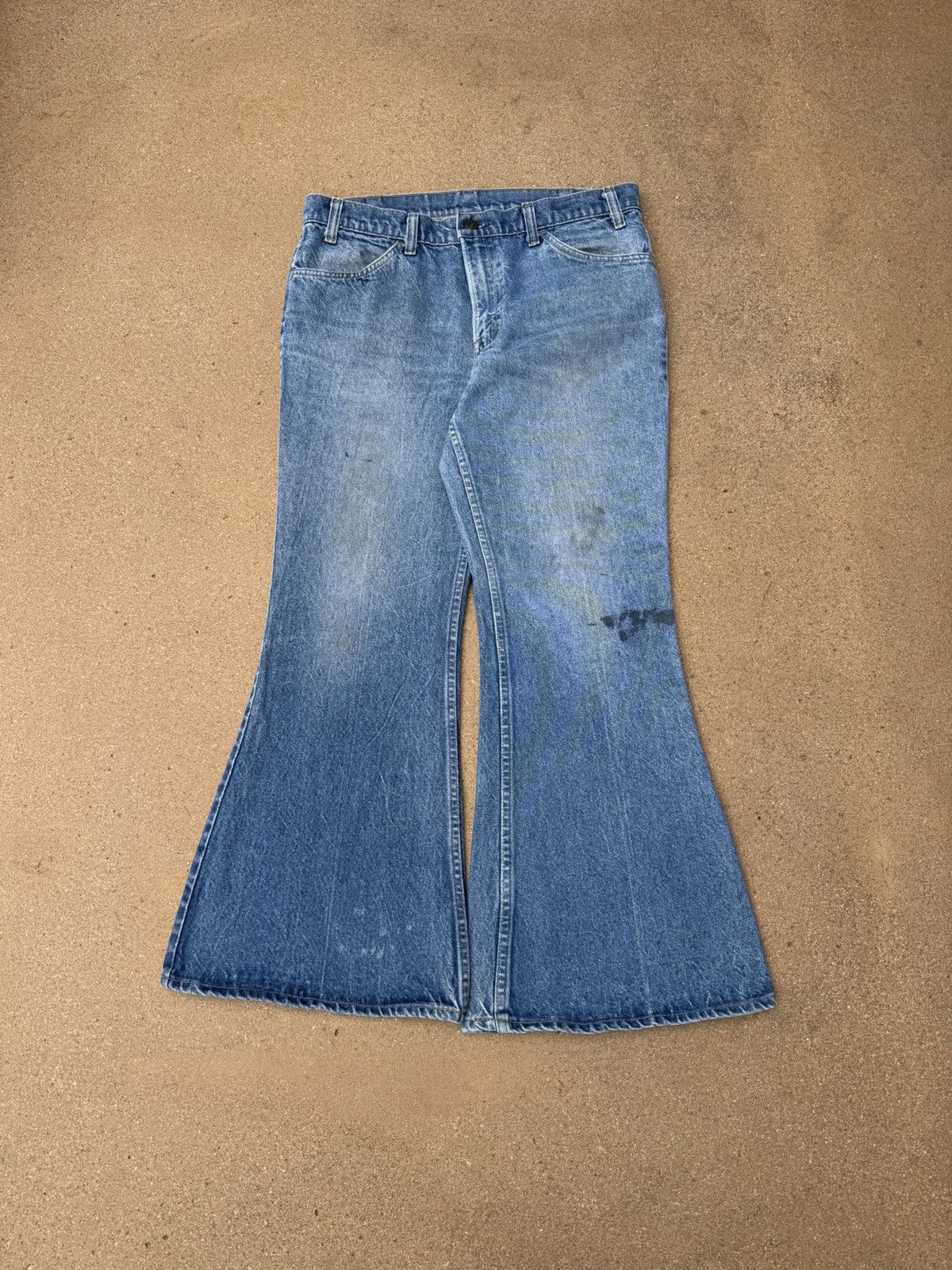 Vtg 80's Levi's 684 Orange Tab Bellbottom Flare Jeans 34x29