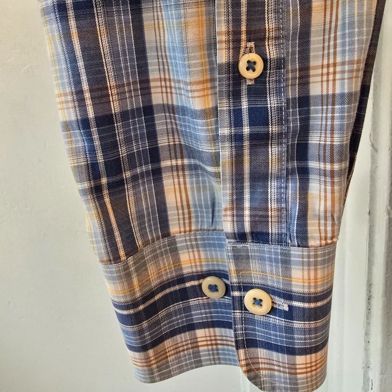 Peter Millar Peter Millar Crown Collection Blue Yellow Plaid Shirt XL Size US XL / EU 56 / 4 - 5 Thumbnail