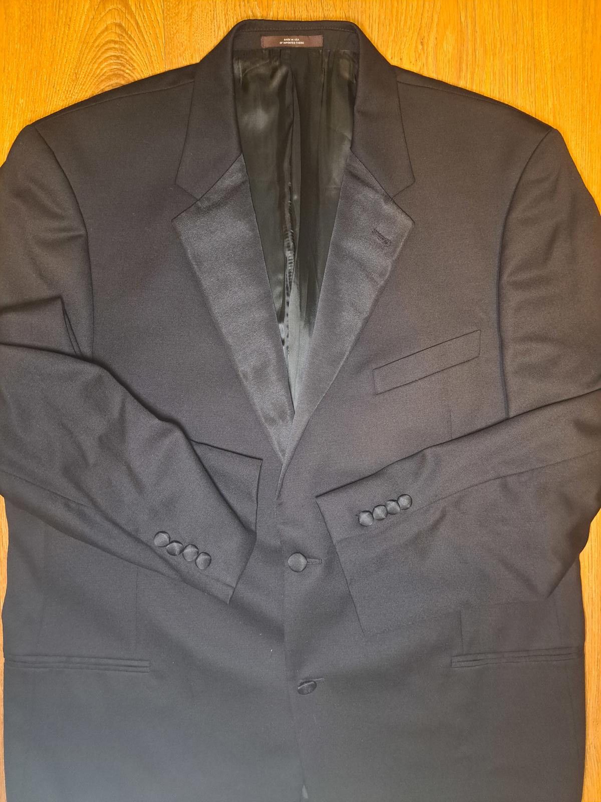 Joseph Abboud Joseph Abboud Tuxedo Jacket Mens 46L Long Black 100% Wool Size 46L - 6 Thumbnail
