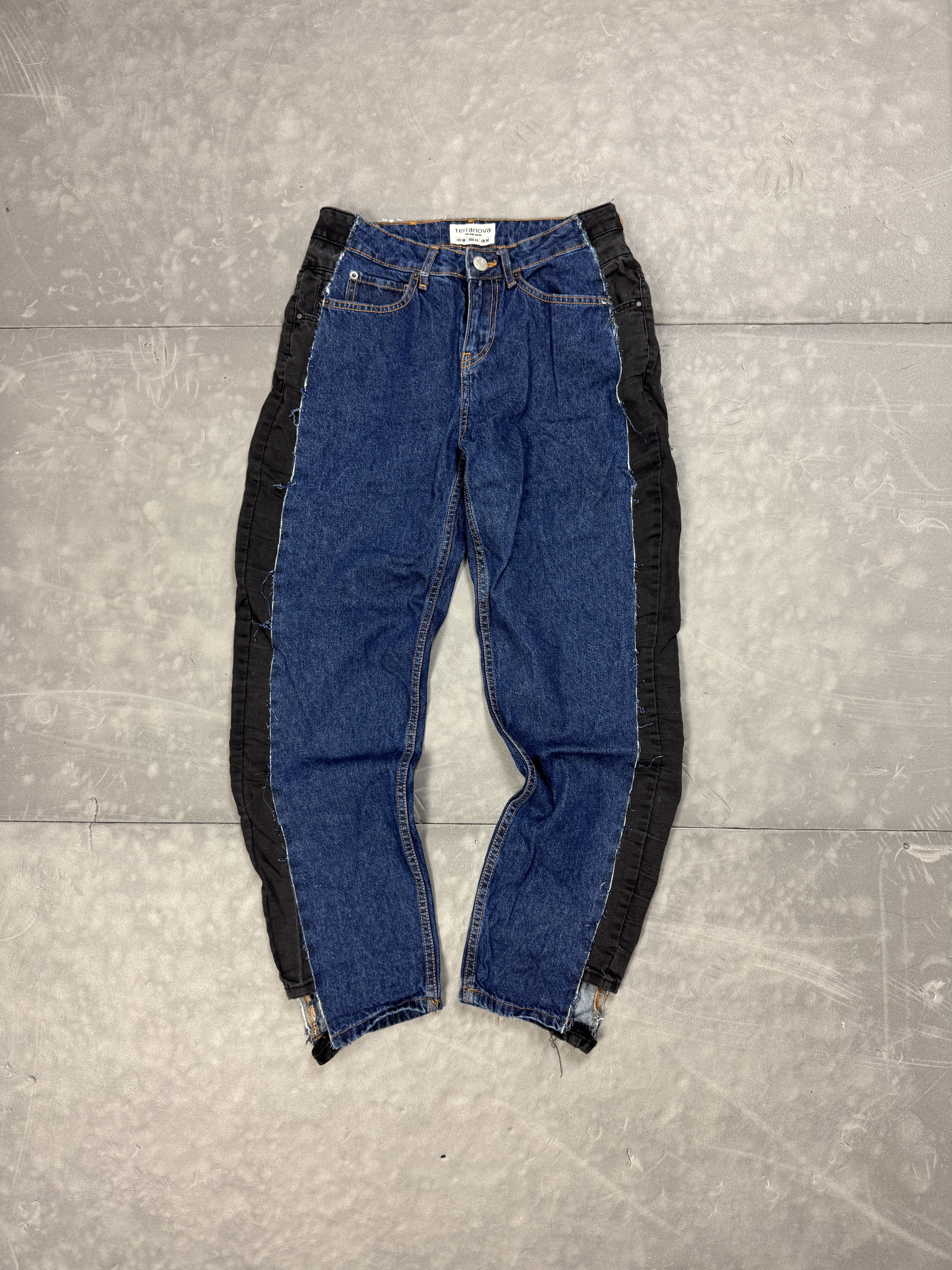 Vintage Custom 2-in-1 Distressed Washed Denim Jeans (S) y2k 90s Size 27" / US 4 / IT 40 - 1 Thumbnail