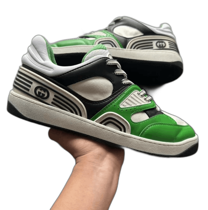 Gucci Gucci Basket Low Sneakers Black White Green Size US 9.5 / EU 42-43 - 1 Thumbnail