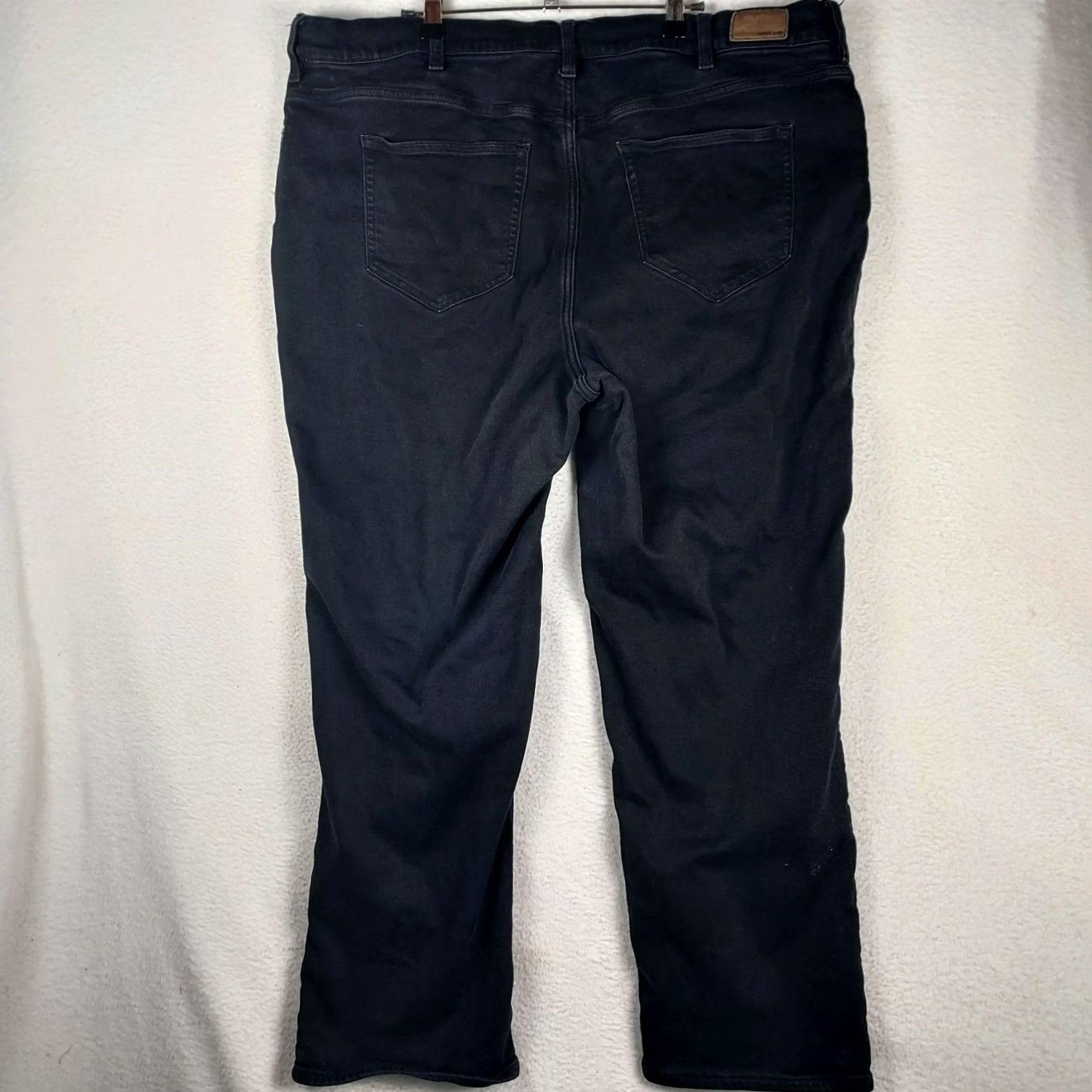 Lands' End Lands' End Womens Jeans 22W Lined Regular Straight Dark Wash Flannel Denim 5-Pocket High Rise Zip S Size 40" / US 18 - 2 Thumbnail