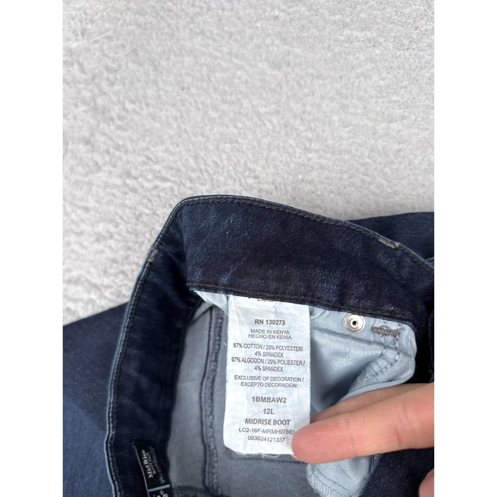 Lee Riders by Lee Bootcut Jeans Womens 12L Blue Dark Wash Mid Rise Stretch 32x34 Denim Jeans Bootscut Women 90s Theme Size 34" / US 12 / IT 48 - 7 Thumbnail