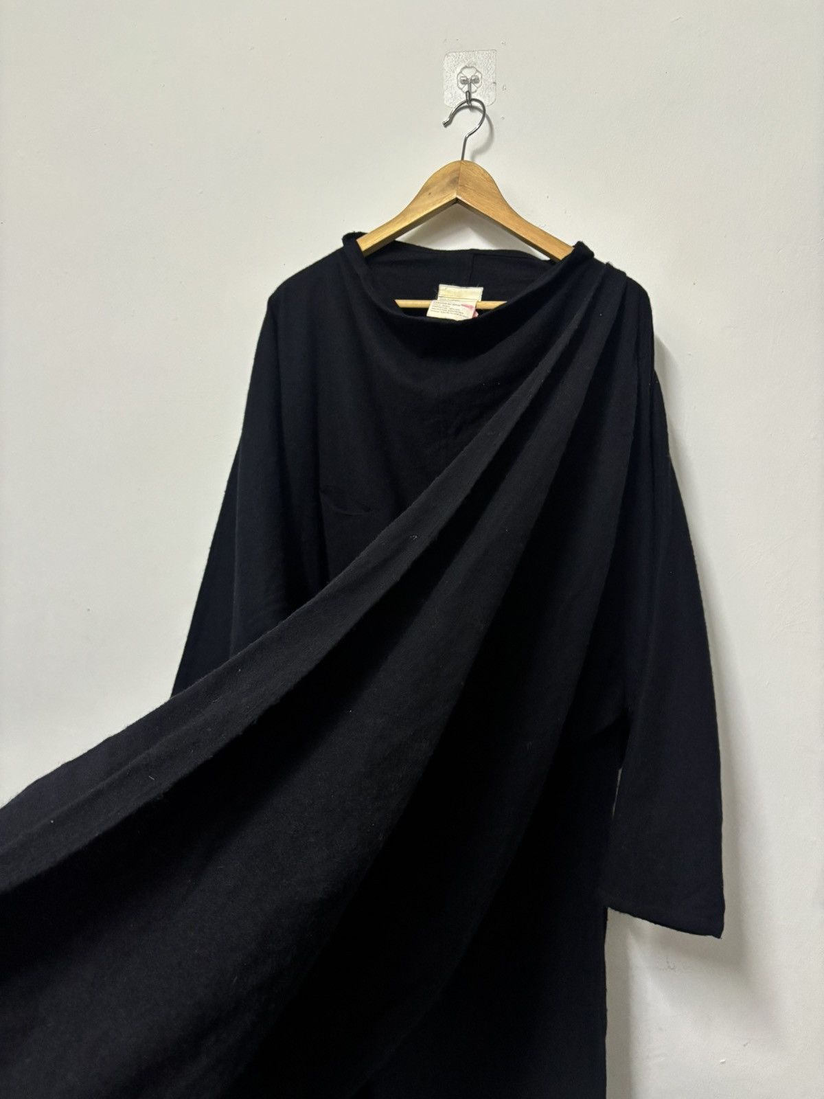 Y's × Yohji Yamamoto Y’s Yohji Yamamoto Wool Black Cabardine Oversize With Scaf Size US XXL / EU 58 / 5 - 4 Thumbnail