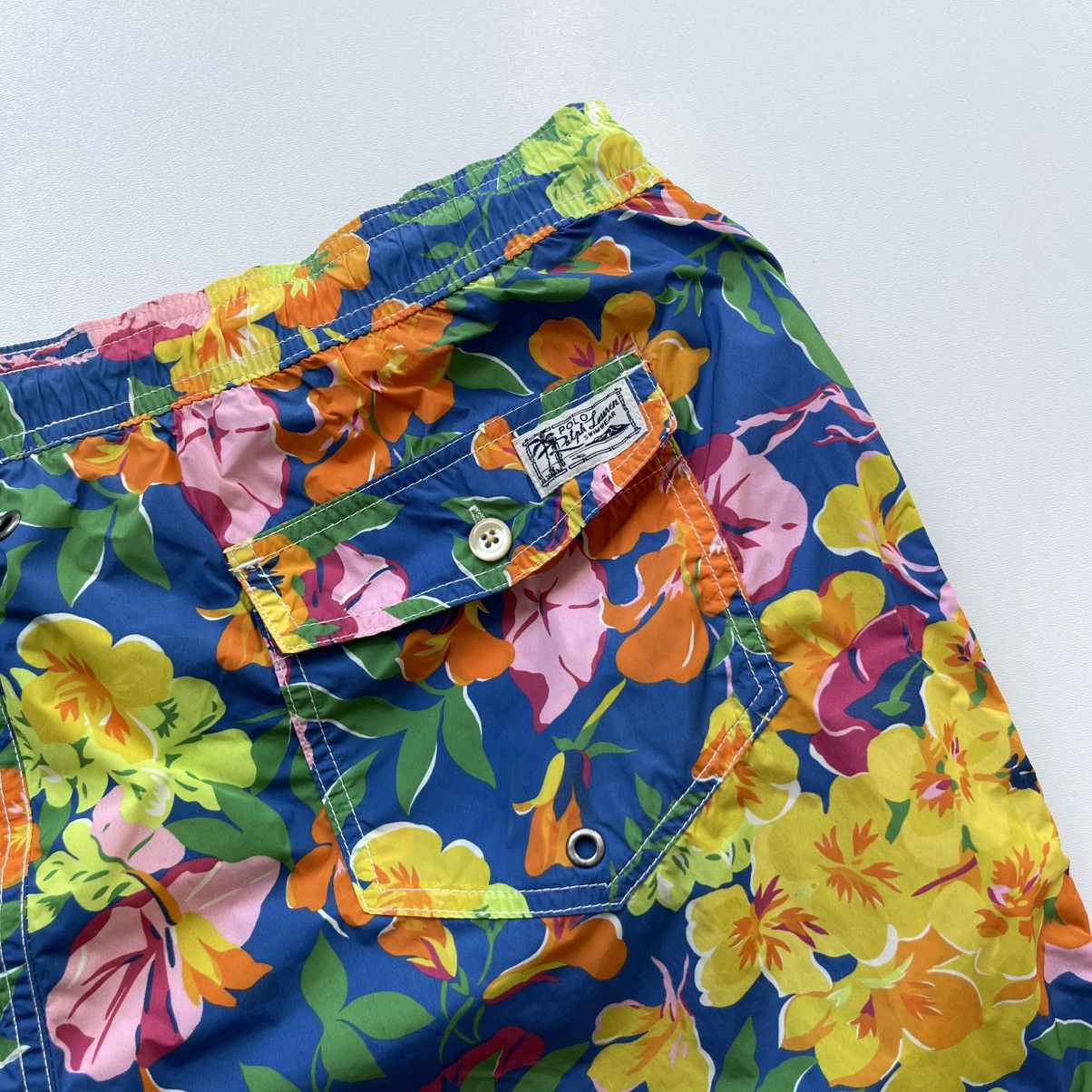 Polo Ralph Lauren × Ralph Lauren × Vintage Polo Ralph Lauren Vintage Nylon Flowers Printed Swim Shorts Size US 38 / EU 54 - 8 Thumbnail