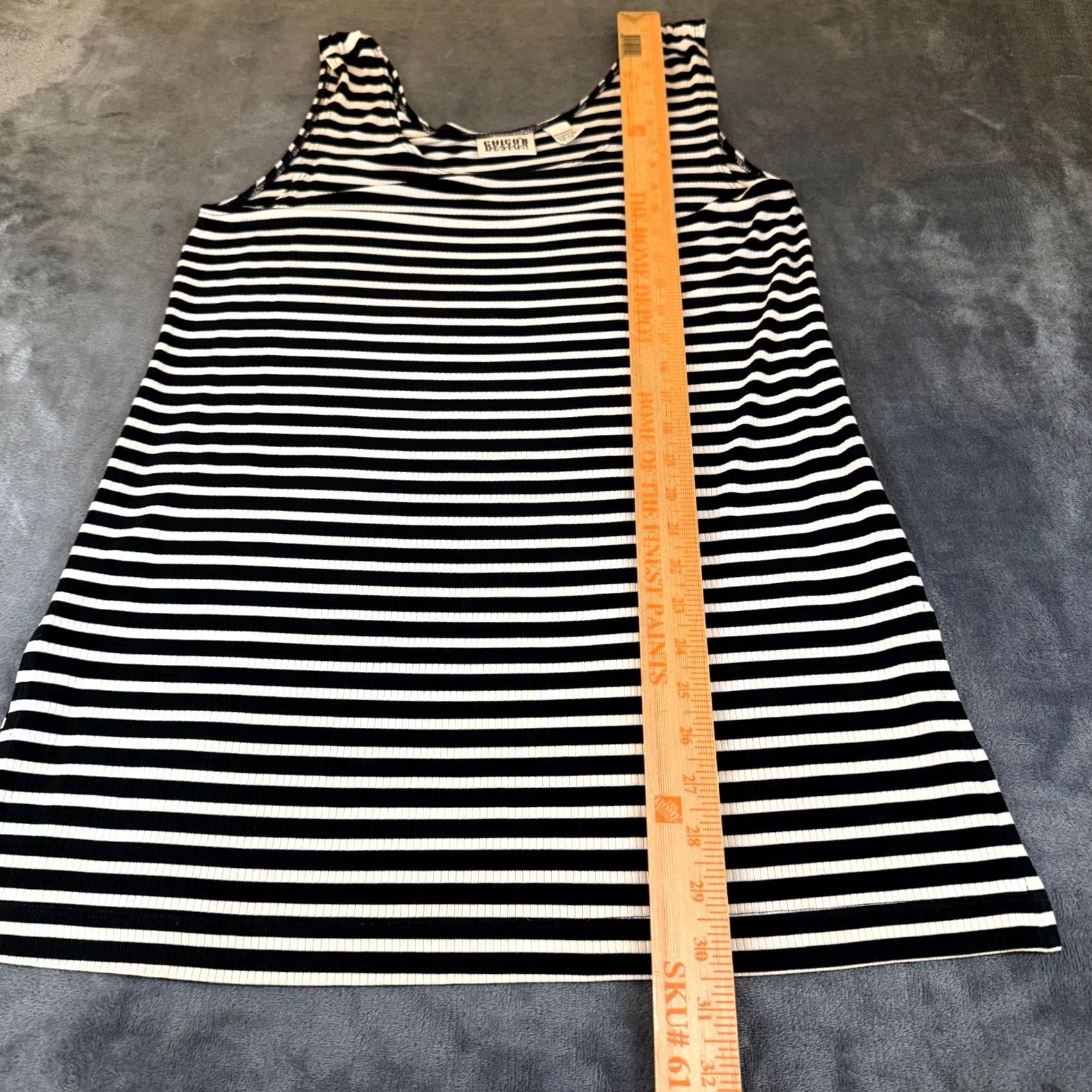 Vintage Chico's Design Striped Ribbed Dress Sleeveless Black White Stretch Womens Size 1 Size XS / US 0-2 / IT 36-38 - 6 Thumbnail
