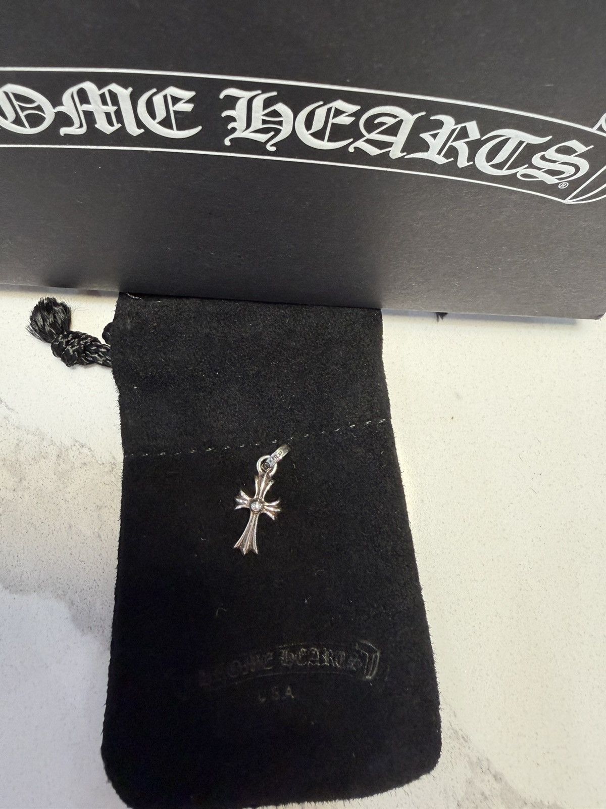 Chrome Hearts Baby Fat Cross Charm Silver with Pave Diamond Size ONE SIZE - 10 Thumbnail