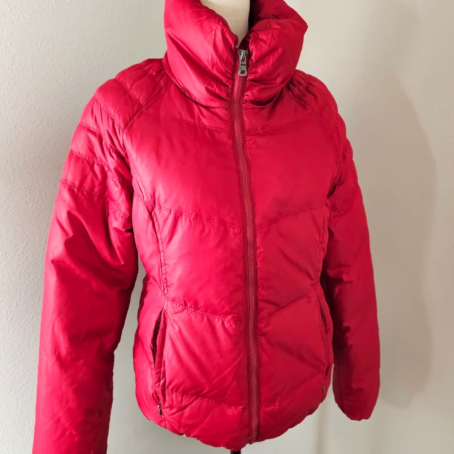 Vintage Moda International Red Down Puffer Jacket Size M Warm Soft Casual Winter Size M / US 6-8 / IT 42-44 - 6 Thumbnail