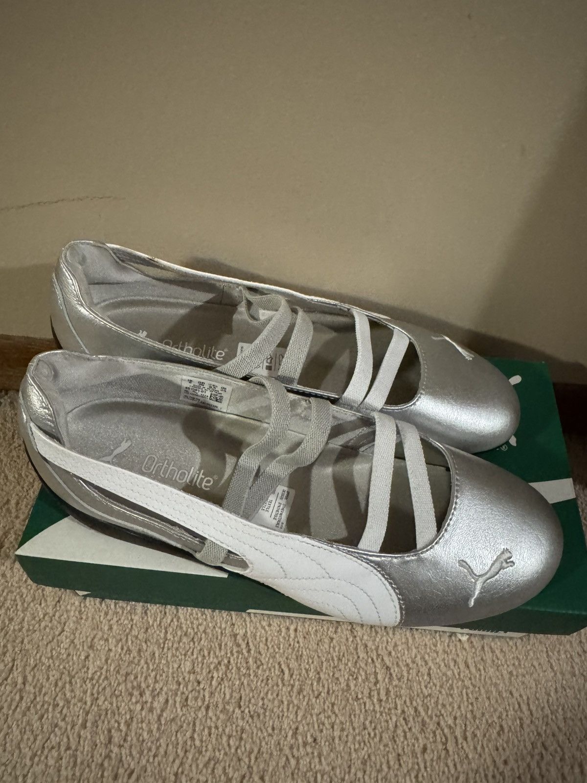 Puma puma silver speedcat ballet flat Size US 8.5 / IT 38.5 - 1 Thumbnail