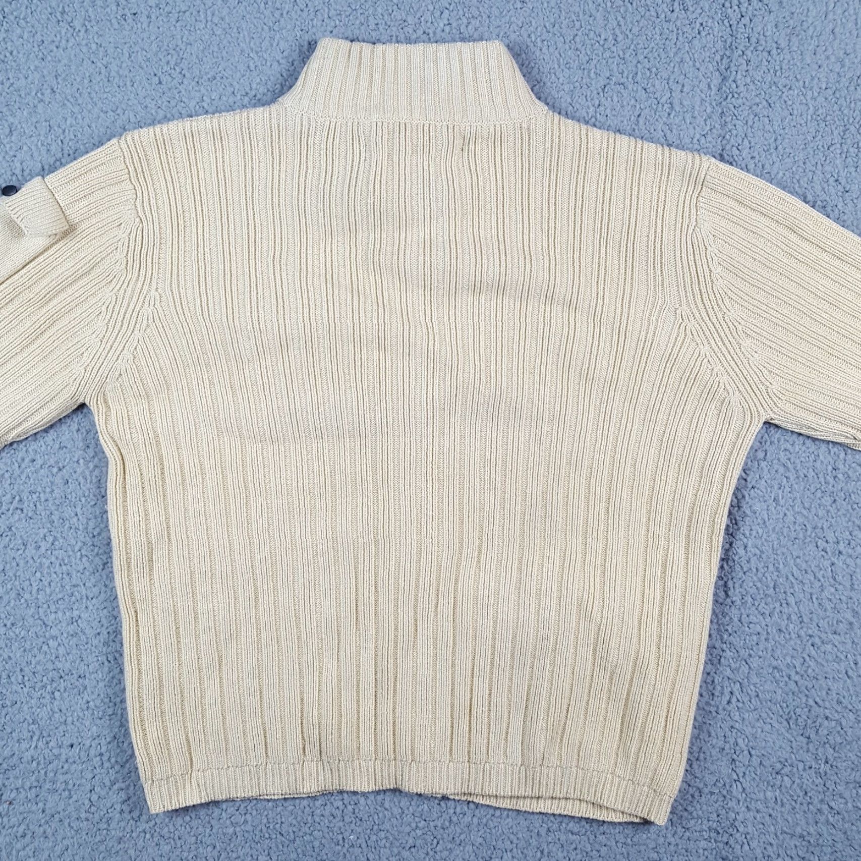 Vintage VINTAGE Jamie Sadock Beige Silk Cable Knit Cardigan Sweater Zip Up Women's Size S - 90s Bohemian Outdoor Retro 00s Y2K Top Mens Womens Girls? Size S / US 4 / IT 40 - 5 Thumbnail