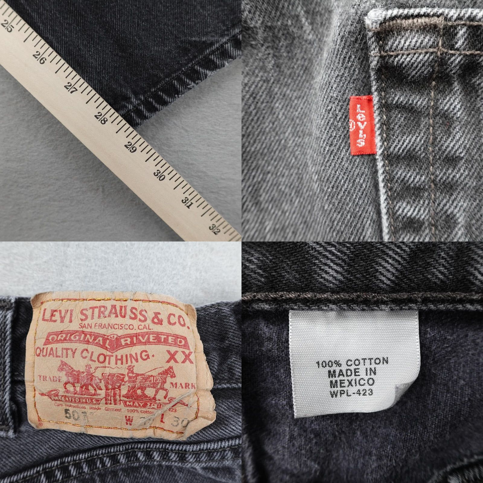 Levi's Vintage Levi'S Jeans Mens 38x30 Black Denim 501 Straight Leg Faded Button Fly Y K - Size US 38 / EU 54 - 9 Thumbnail