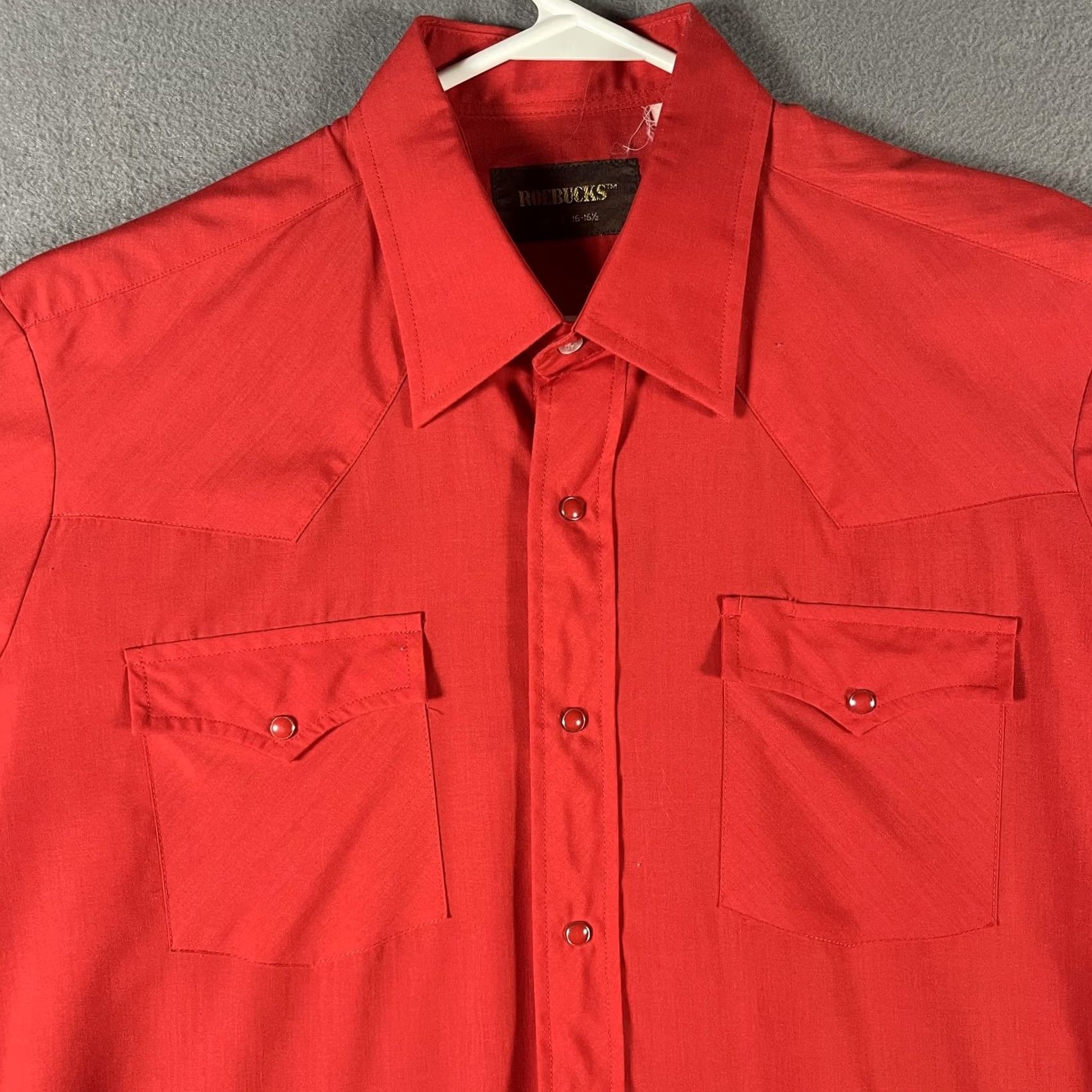 Vintage Vintage Roebucks Shirt Mens Large Red Western Pearl Snap Long Sleeve Cowboy 80s Size US L / EU 52-54 / 3 - 2 Thumbnail