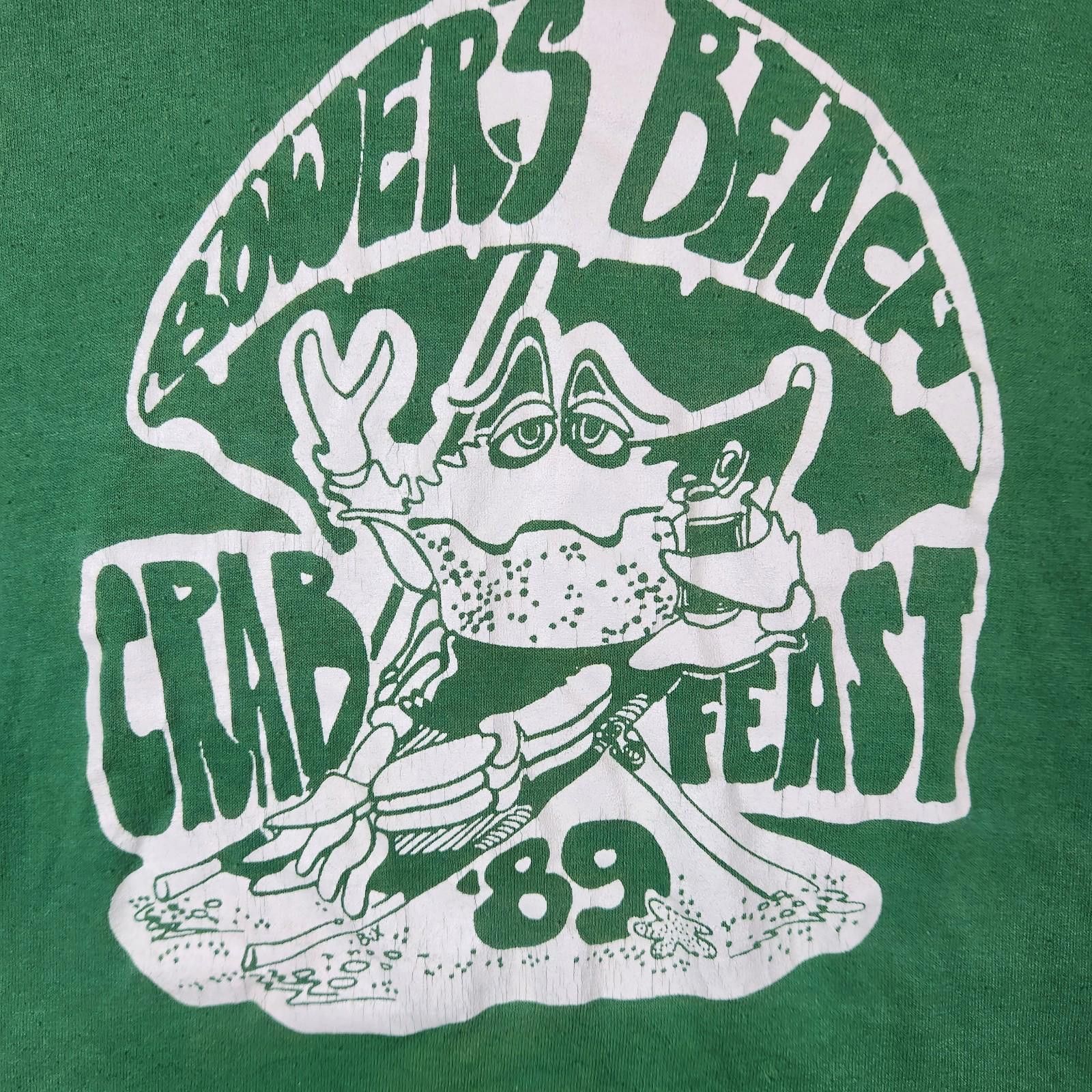 Russell Athletic Vtg 1989 Single Stitch Crab Feast Tshirt Green Size Medium Size US M / EU 48-50 / 2 - 2 Thumbnail