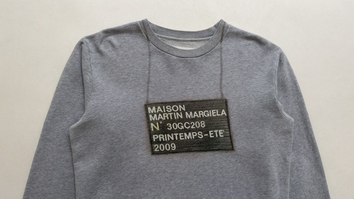 Maison Margiela S/S 09 Grey Cotton ‘Plaque Logo’ Sweatshirt Size US M / EU 48-50 / 2 - 5 Thumbnail