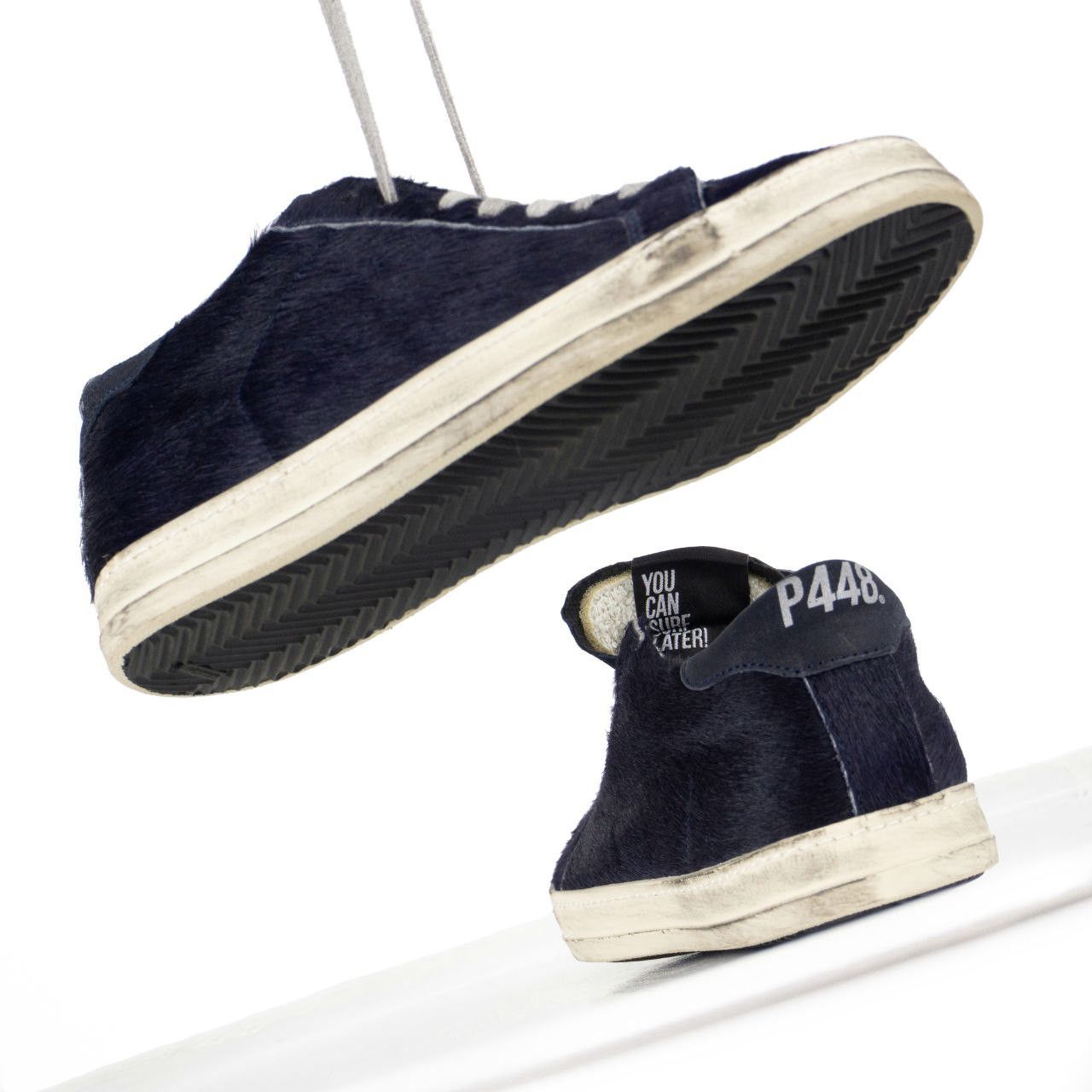 P448 Hair-On Fur Low-Top Sneakers Size US 7 / IT 37 - 3 Thumbnail