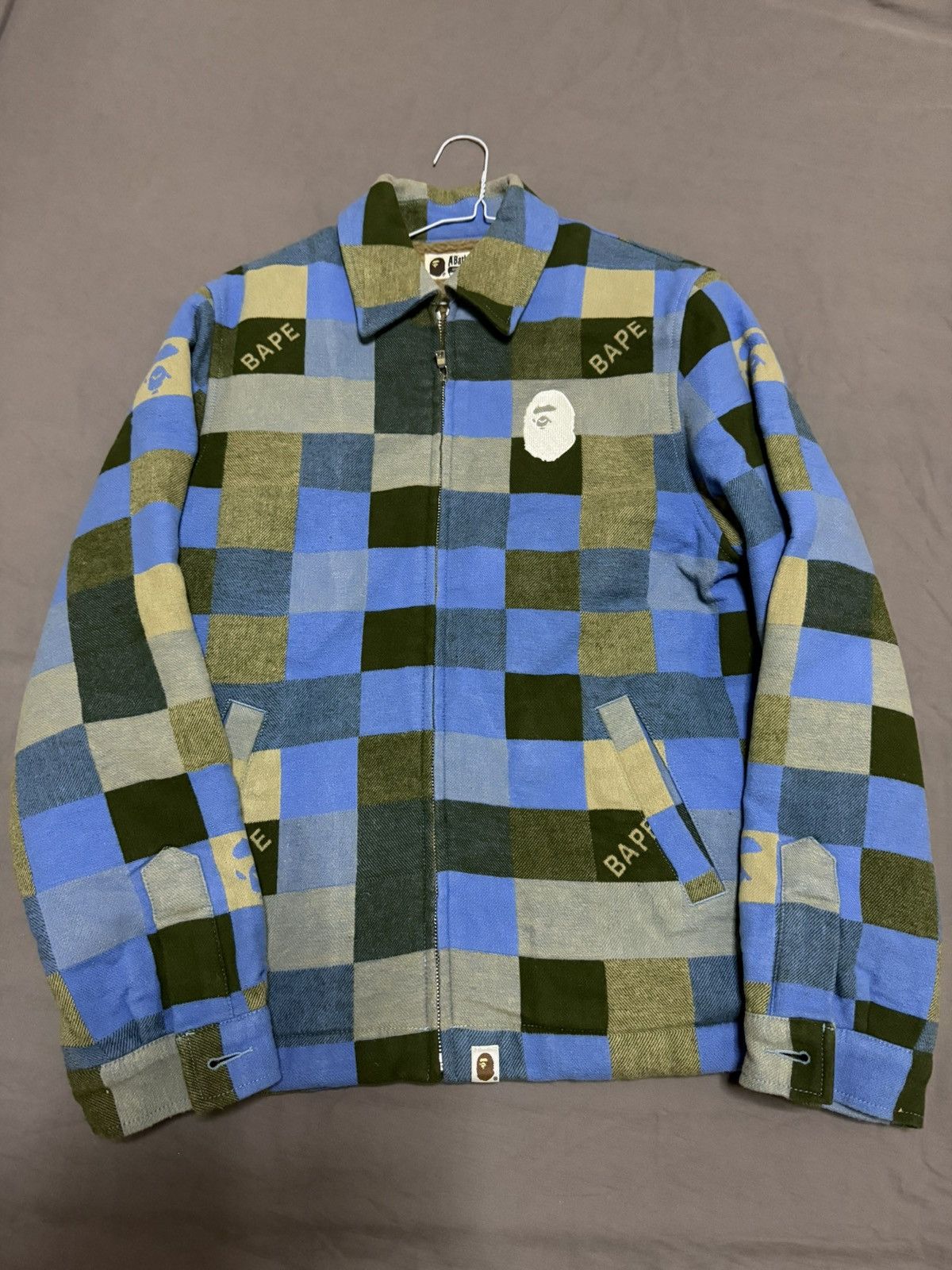 Bape bape blue checkered jacket Size US M / EU 48-50 / 2 - 1 Thumbnail