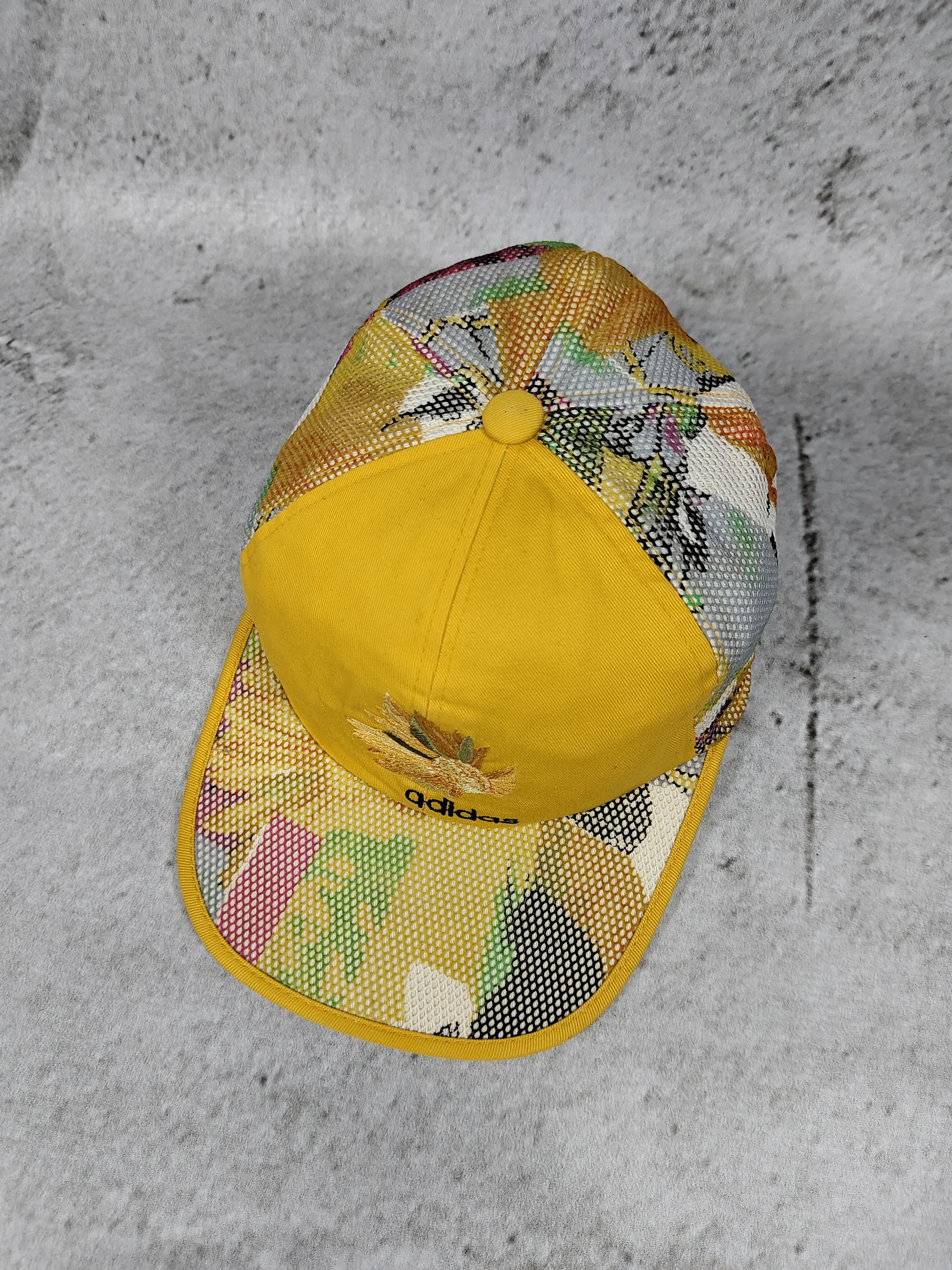 Adidas 90s Adidas Trefoil- Sunflower Embroidered Mesh Panel Caps Size ONE SIZE - 4 Thumbnail