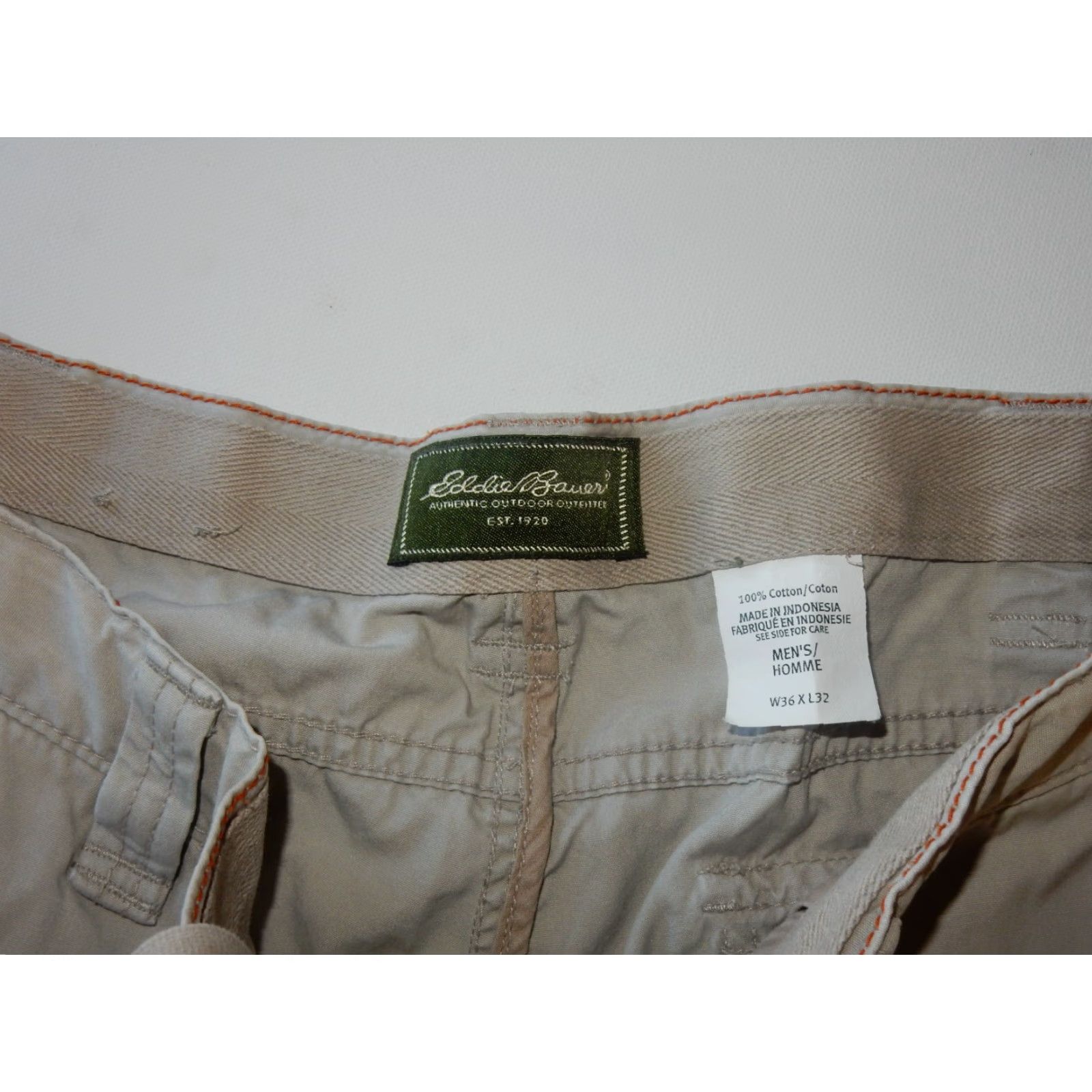 Eddie Bauer VINTAGE Eddie Bauer Men's Khakis Pants Size 36x32 Cotton Flat Front Beige Size US 36 / EU 52 - 5 Thumbnail