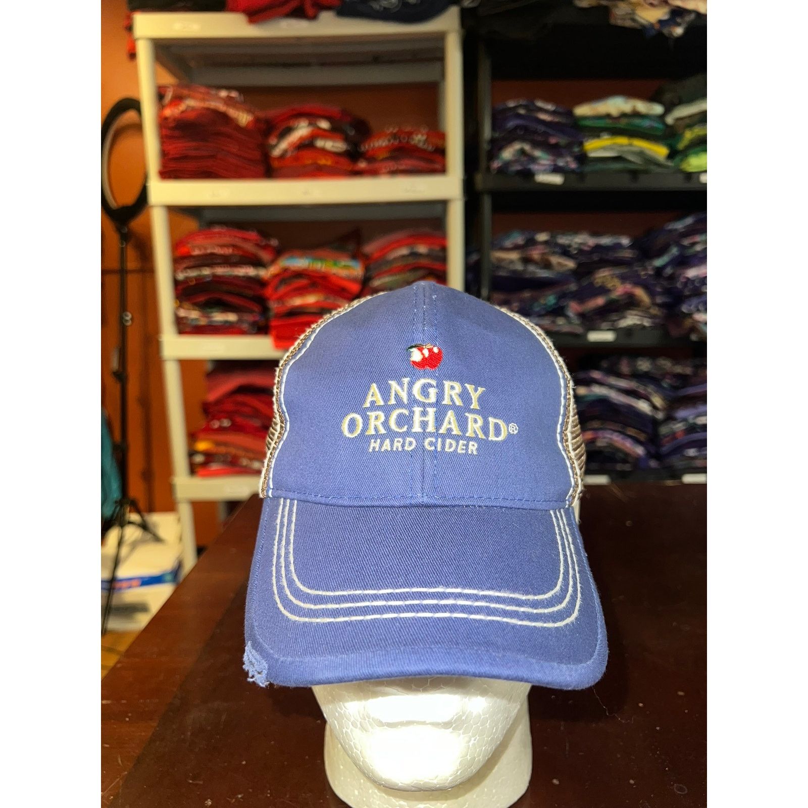 Vintage Angry Orchard Hat Hard Cider Blue Brown Cap Headwear Size ONE SIZE - 1 Thumbnail