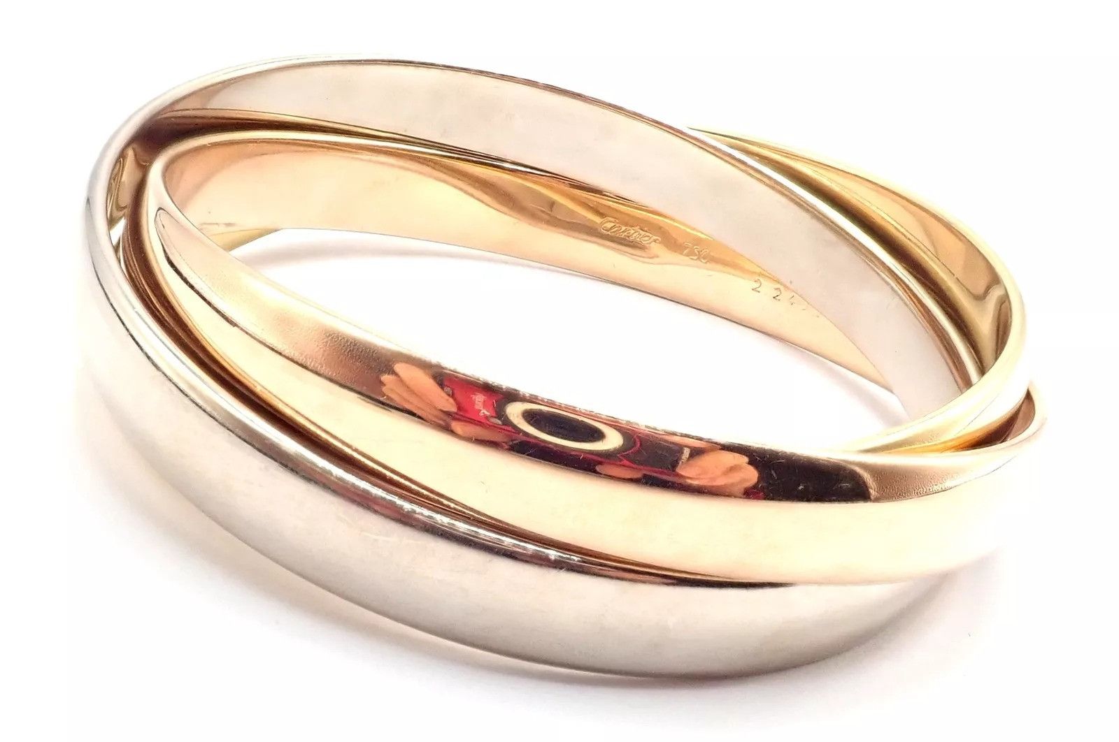 Cartier Cartier 18k 101.5 Grams Rolling Trinity Bangle Bracelet Size ONE SIZE - 4 Thumbnail