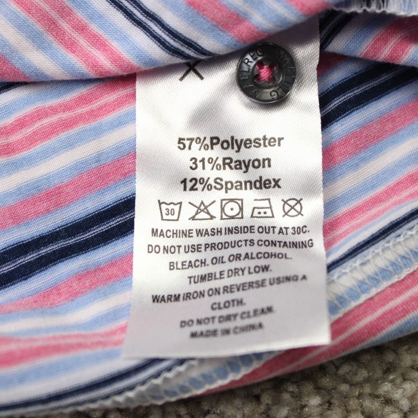 Vintage Maelreg Polo Shirt Mens Medium Pink/Blue Performance Golf Poly/Rayon Stretch S/S Size US M / EU 48-50 / 2 - 7 Thumbnail