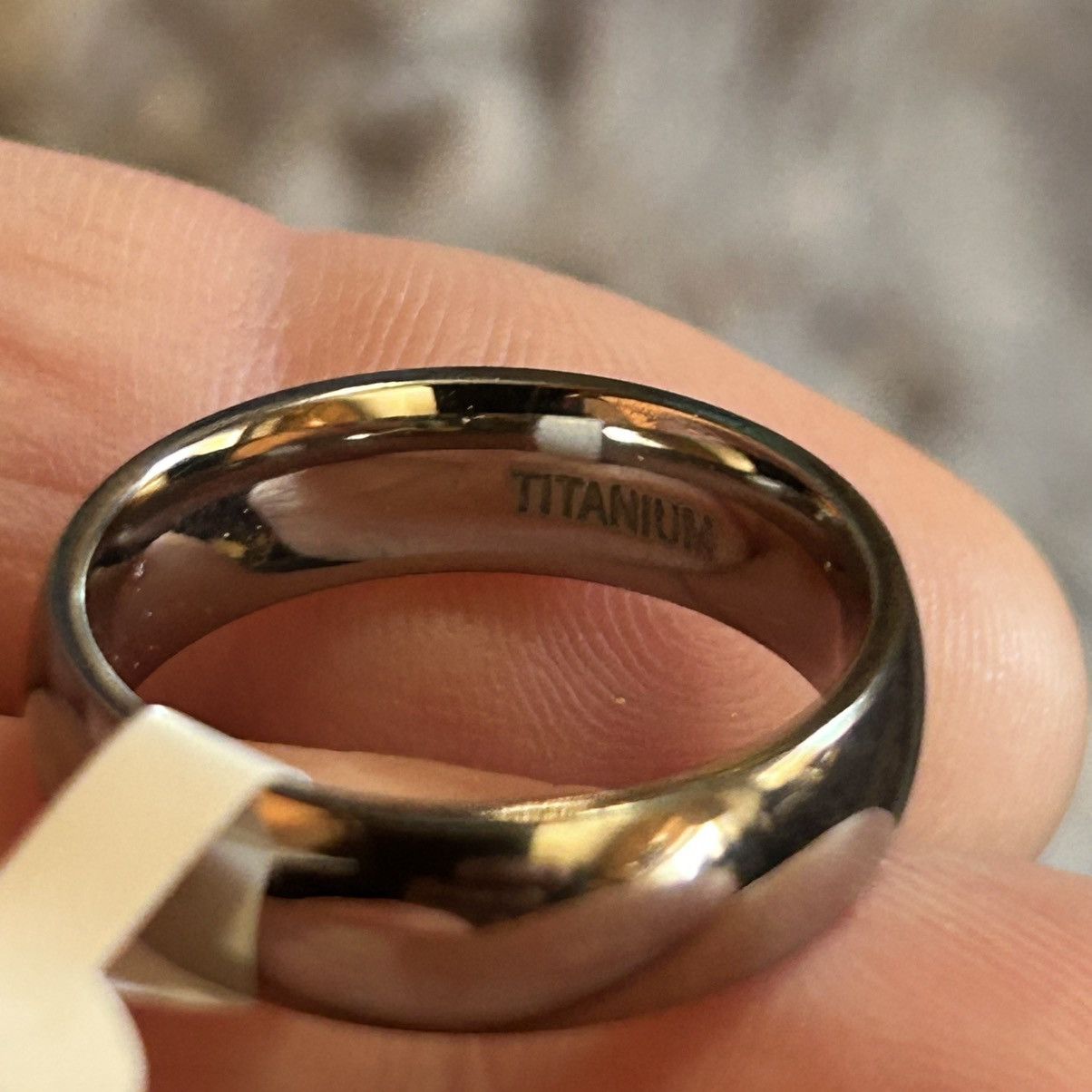 Jewelry Men’s 6mm polished Titanium comfort band wedding ring NIB 8 Size ONE SIZE - 6 Thumbnail