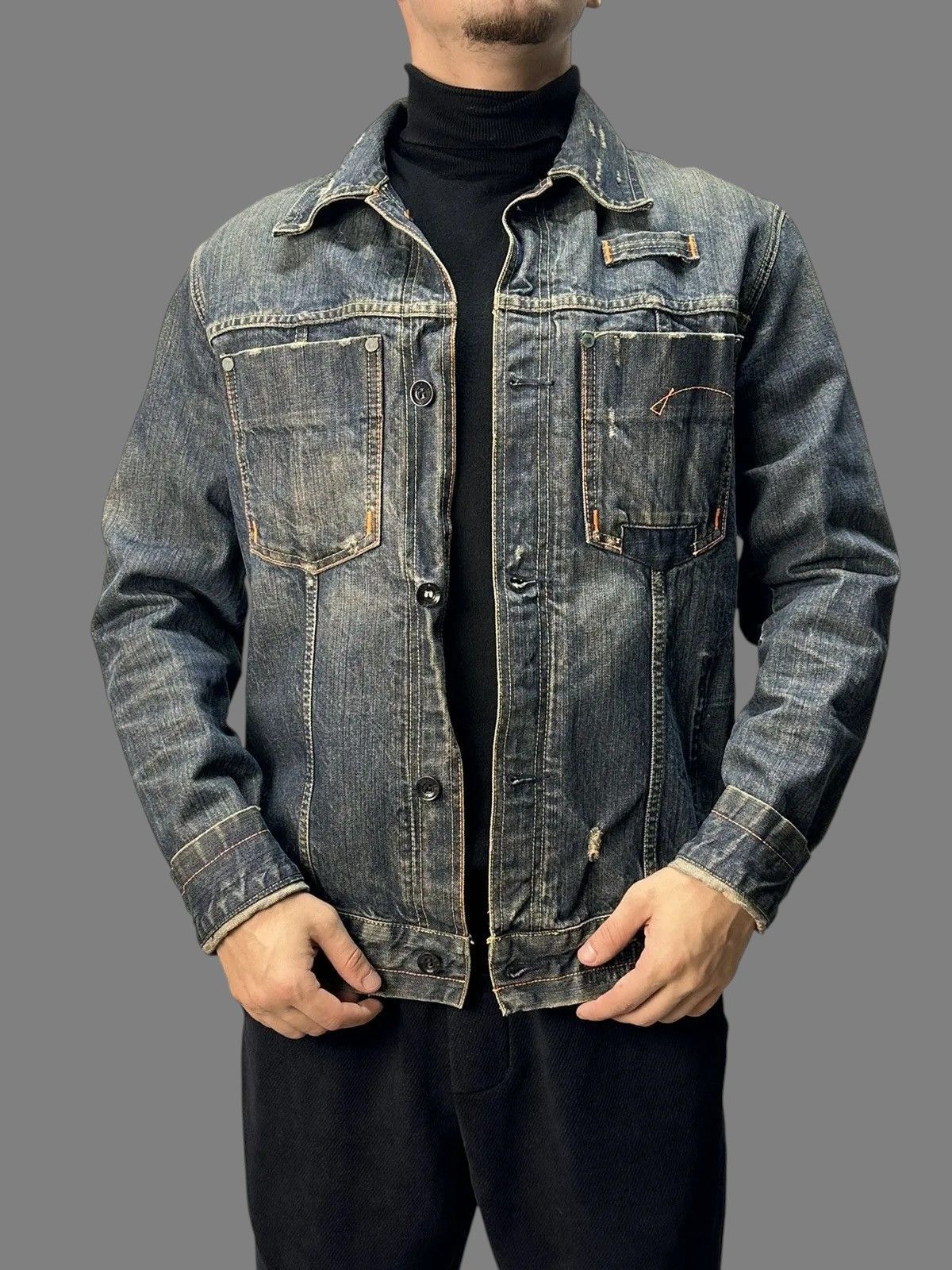 G-Star Raw Denim Jacket Distressed Workwear 2000s