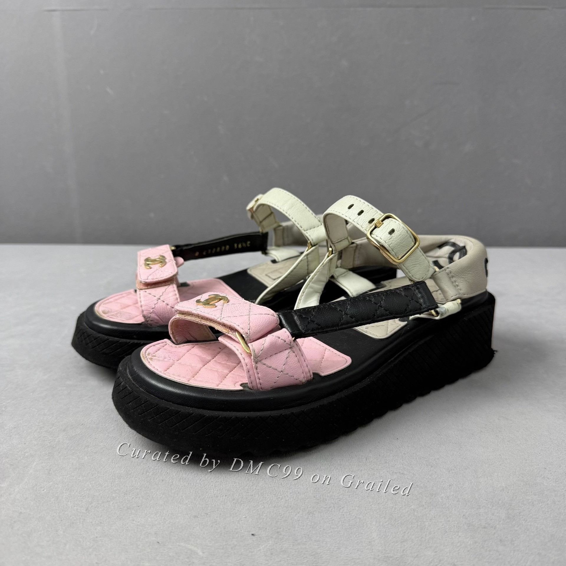 Chanel Chanel Double C Logo Velcro Sandals Size US 5.5 / IT 35.5 - 1 Thumbnail