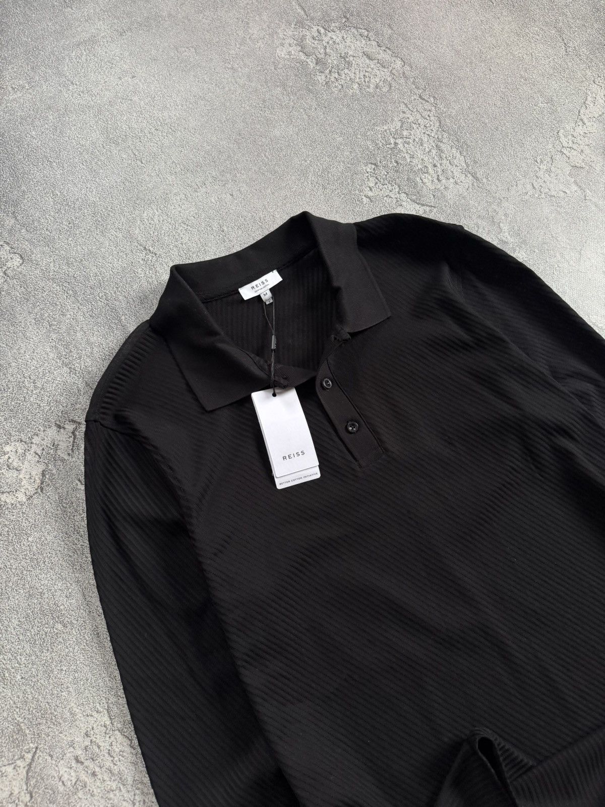 Reiss NEW Reiss M/size Chester LS textured polo long sleeve jumper Size US M / EU 48-50 / 2 - 2 Thumbnail