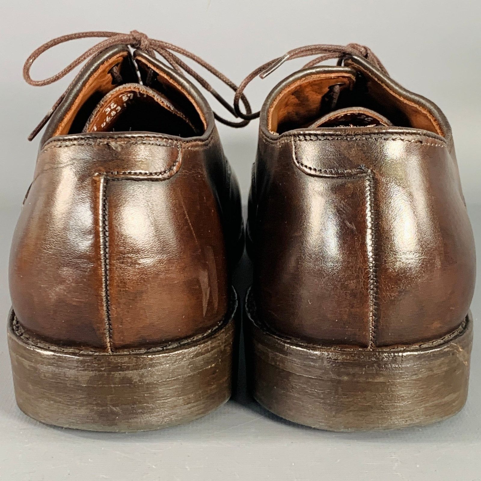 Allen Edmonds Fifth Avenue Brown Leather Oxford Cap Toe Lace-Up Shoes Size US 11 / EU 44 - 3 Thumbnail